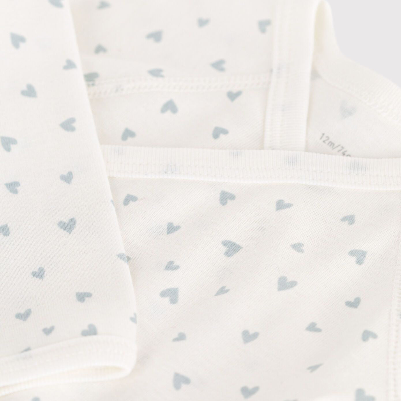 Baby Boys & Girls Ivory Printed Heart Cotton Bodysuit