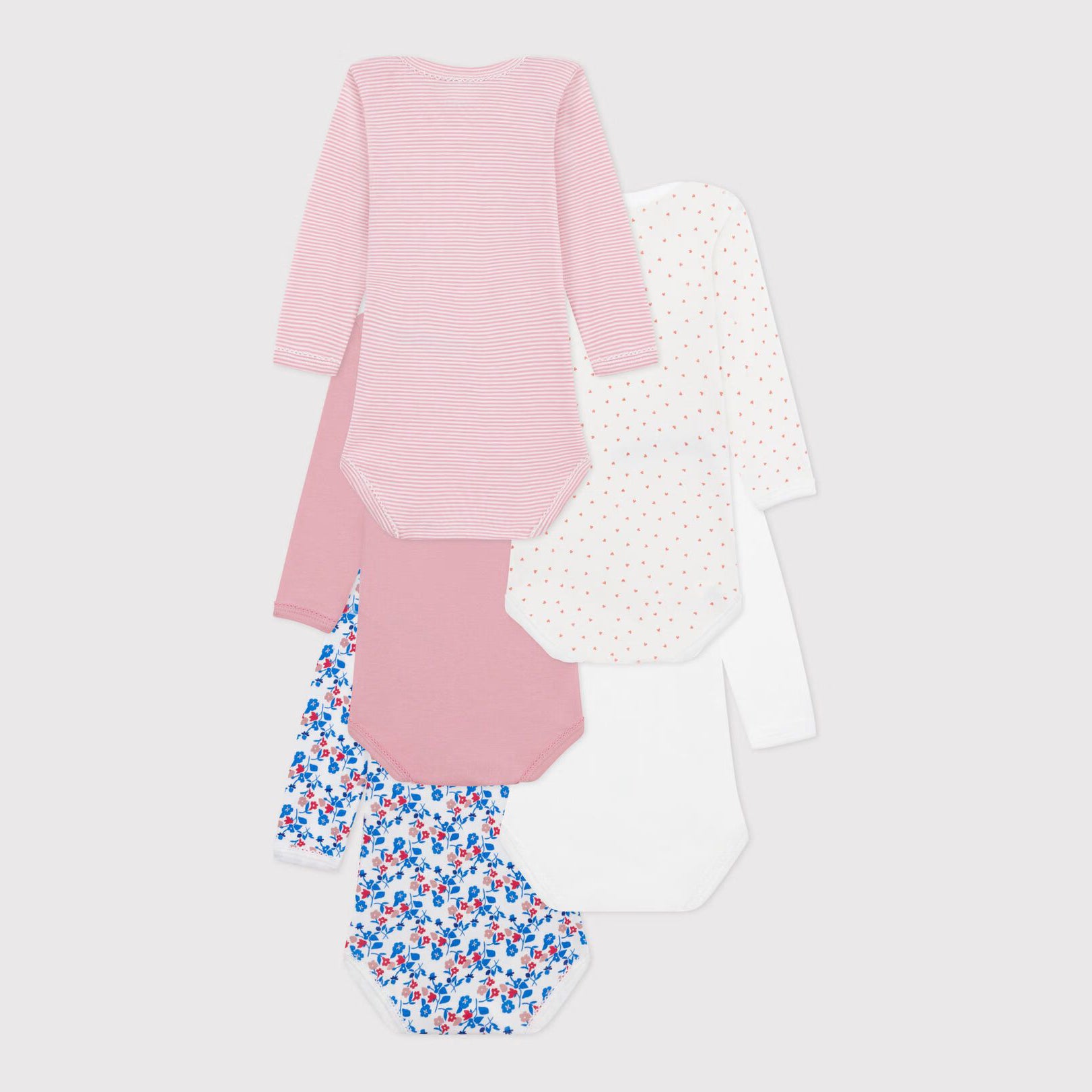 Baby Girls Long Sleeve Floral Cotton Bodysuit Set(5 Pack)