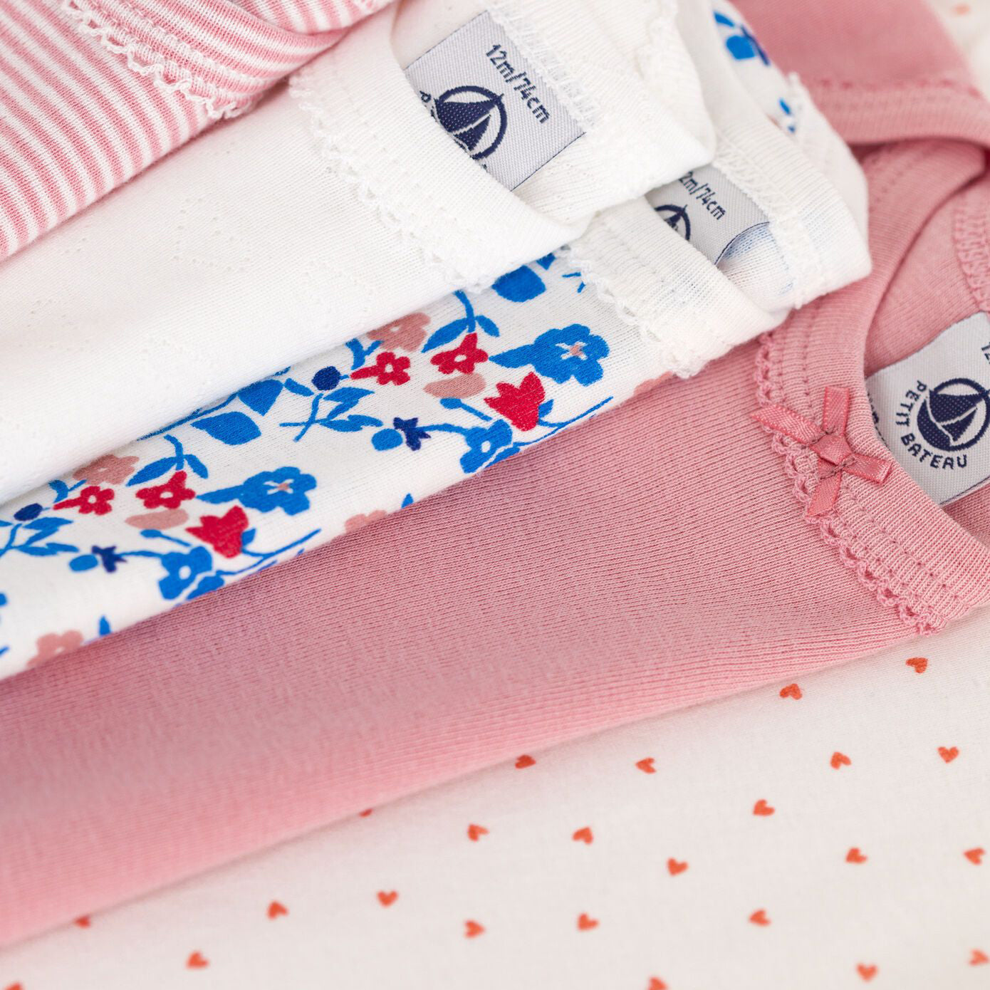 Baby Girls Long Sleeve Floral Cotton Bodysuit Set(5 Pack)
