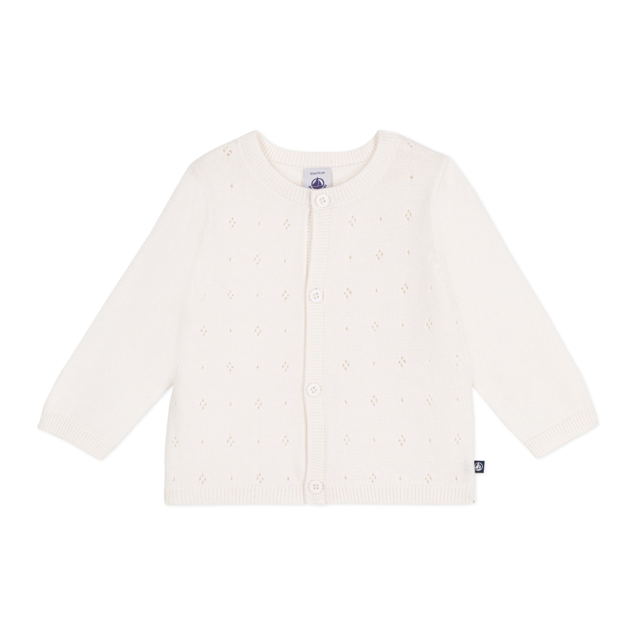 Baby Girls White Cotton Cardigan