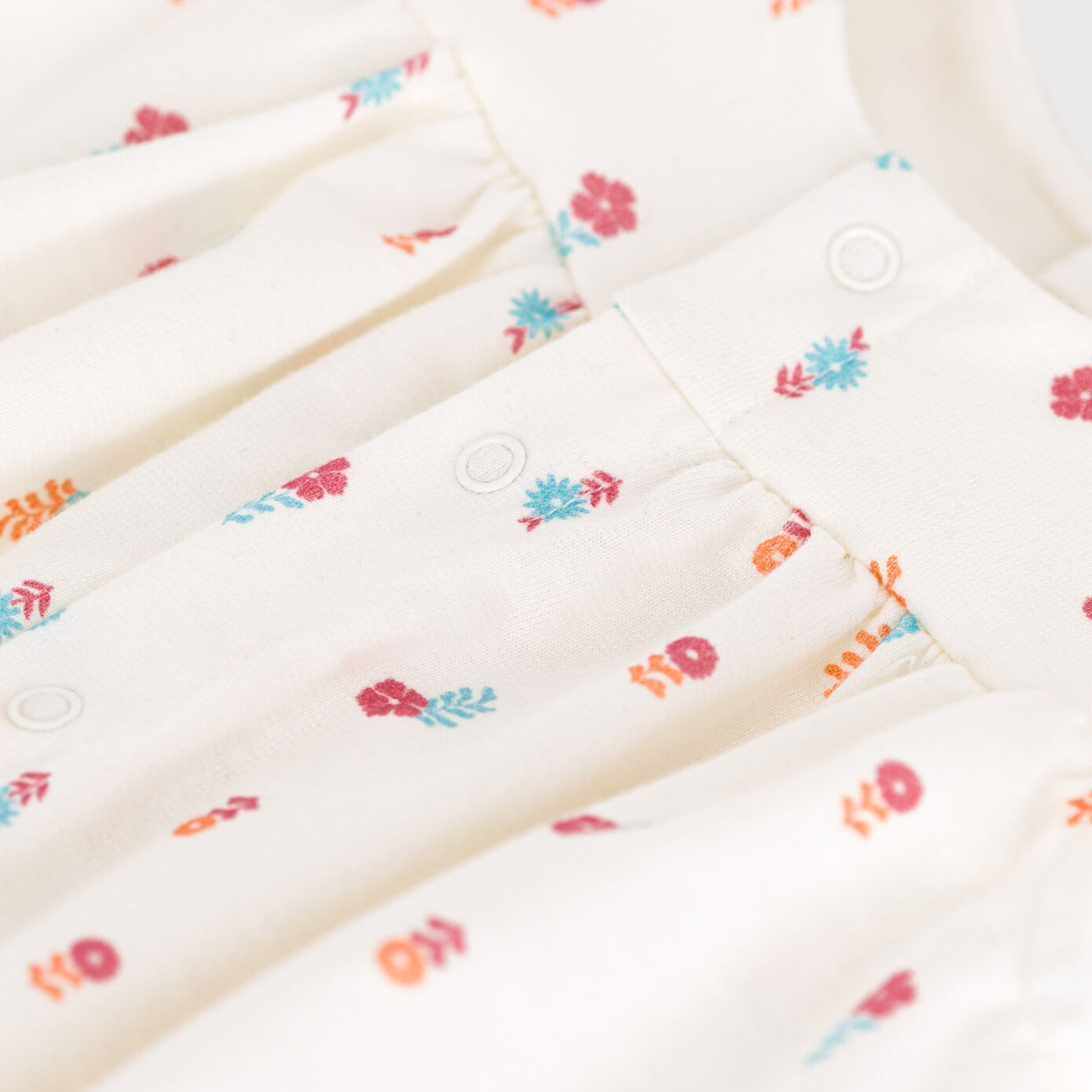 Baby Girls White Floral Cotton Babysuit