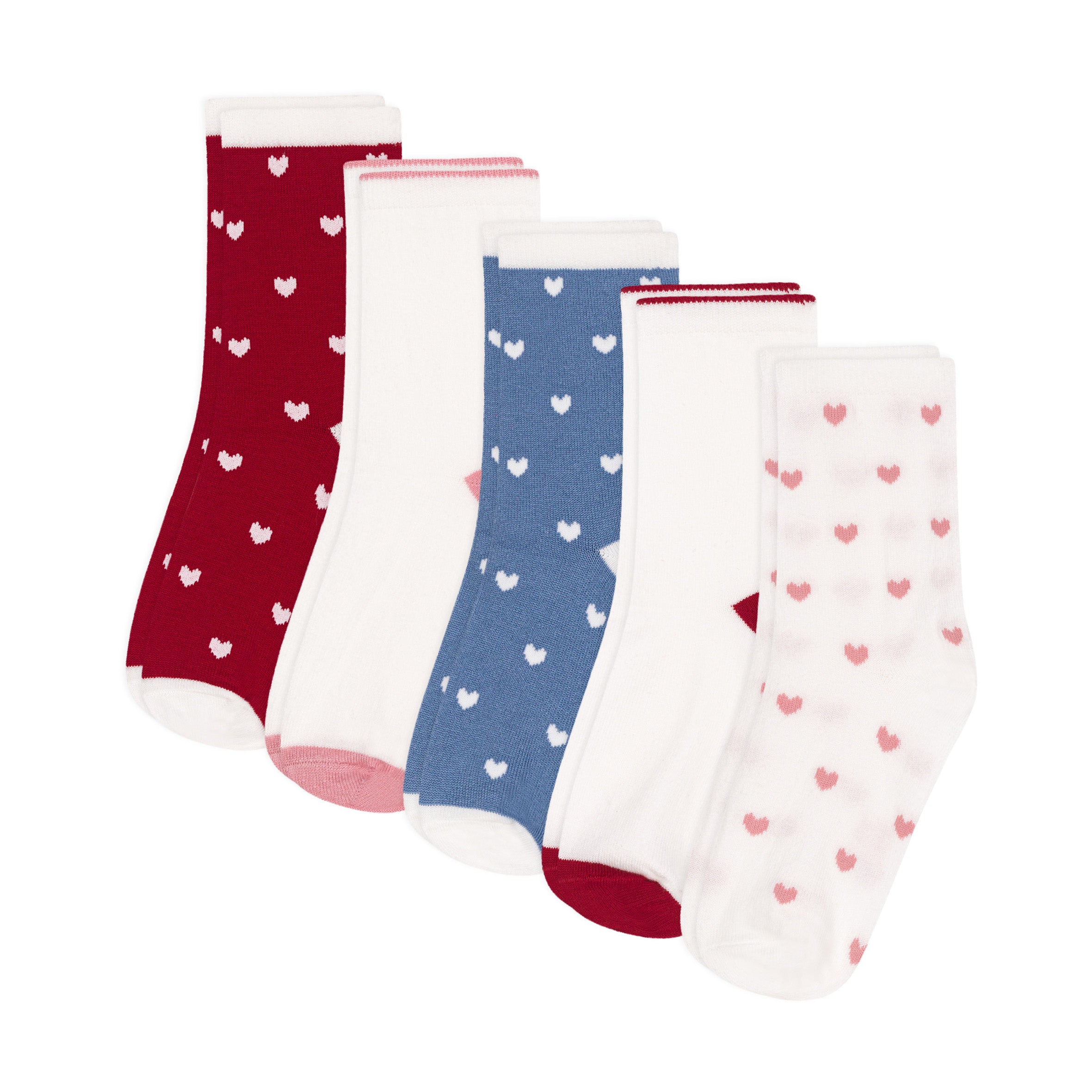 Girls Multicolor Cotton Socks Set(5 Pack)