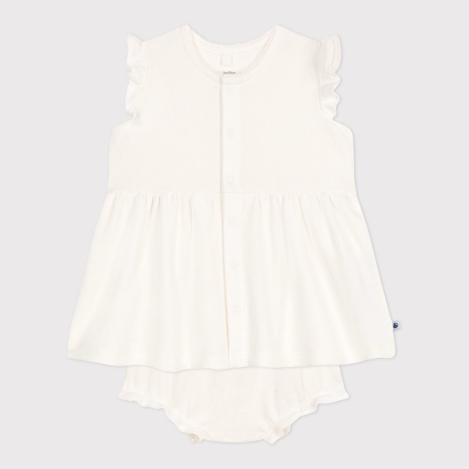 Baby Girls White Cotton Dress Set