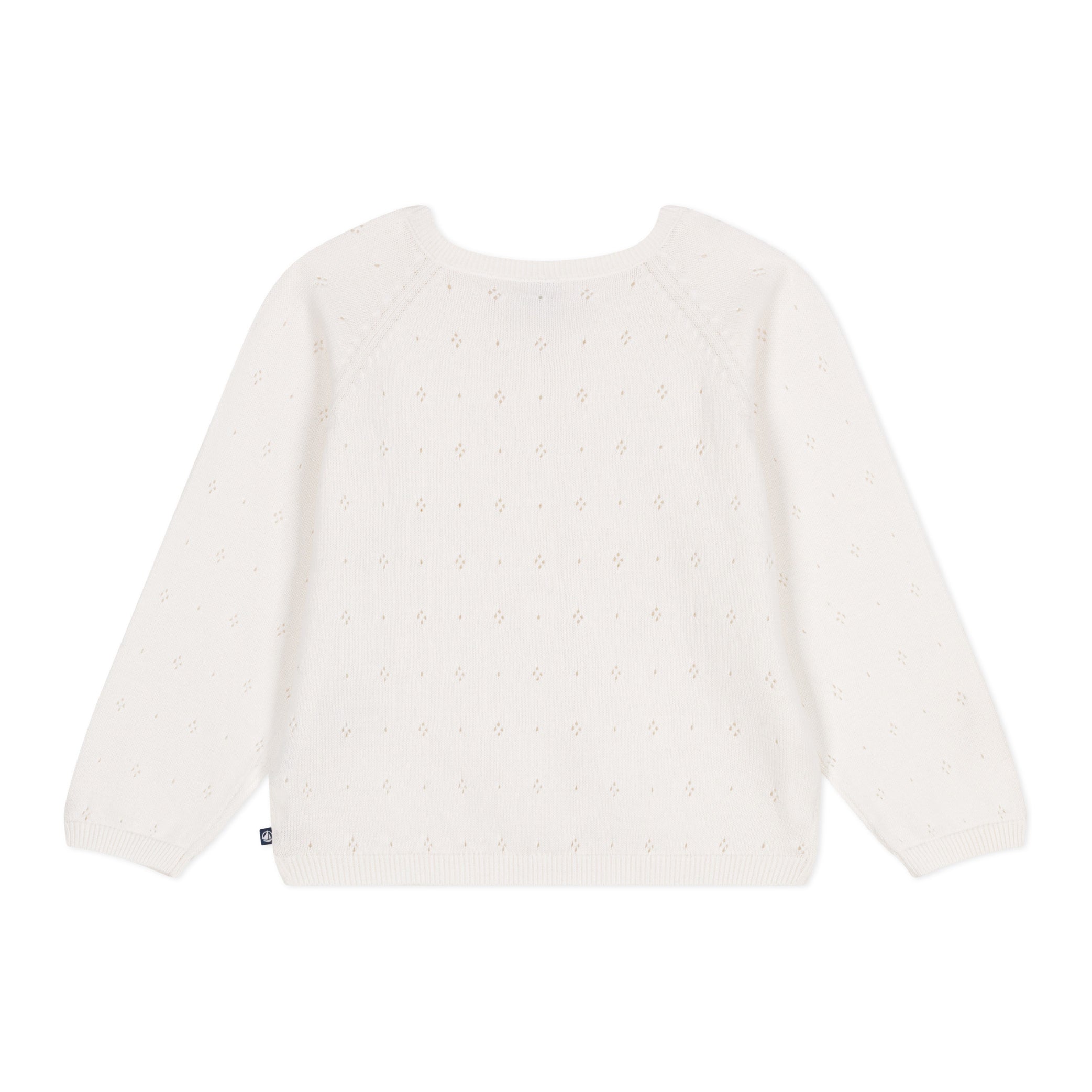 Girls White Cotton Cardigan