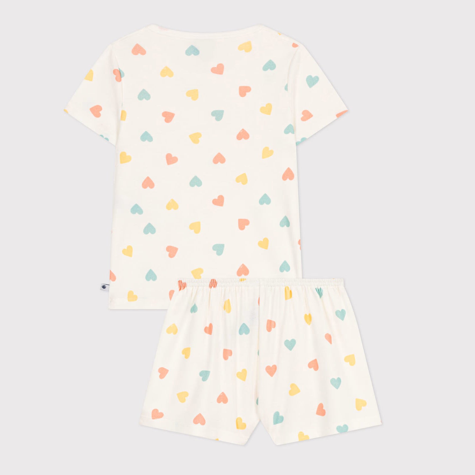 Girls White Heart Cotton Nightwear Set