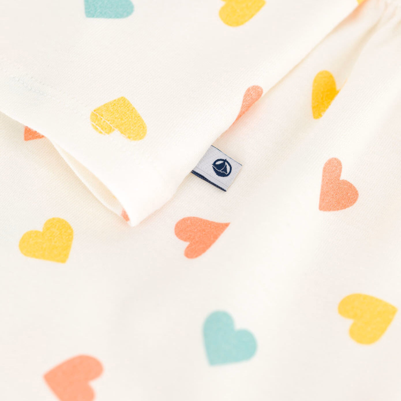 Girls White Heart Cotton Nightwear Set