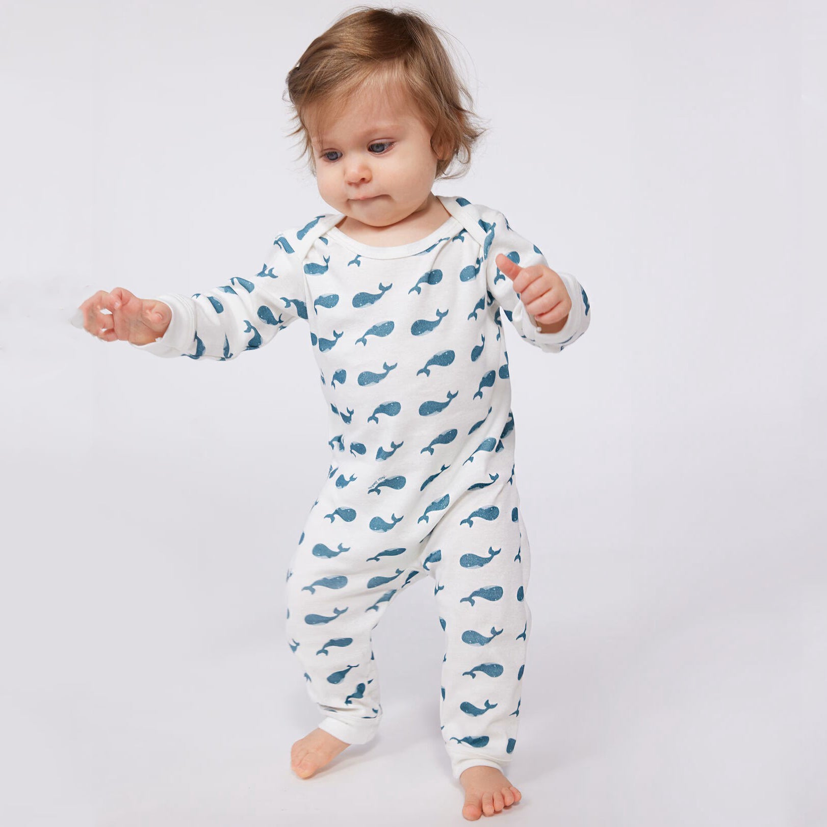 Baby Boys & Girls Blue Printed Cotton Bodysuit
