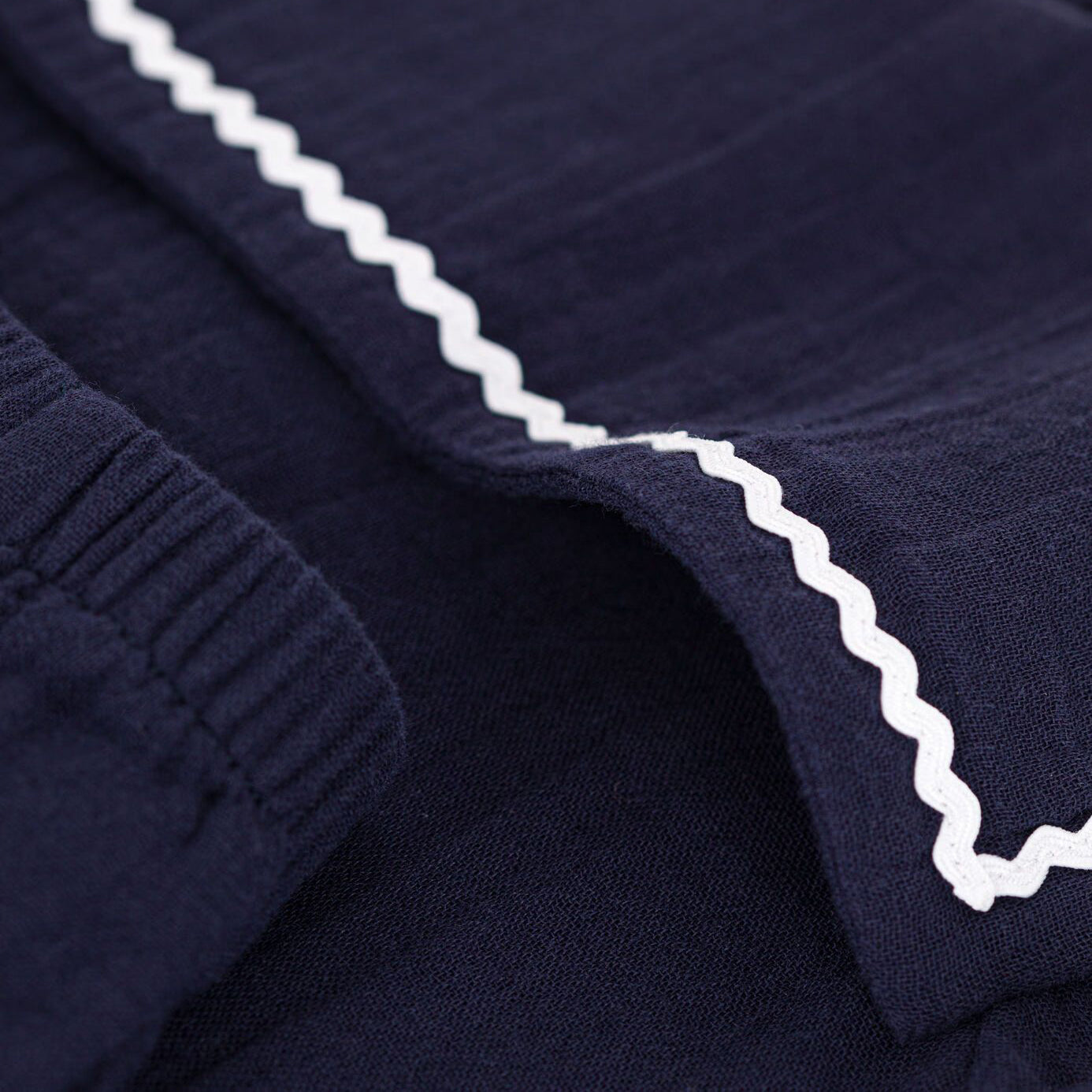 Baby Girls Blue Navy Baby Collar Cotton Set