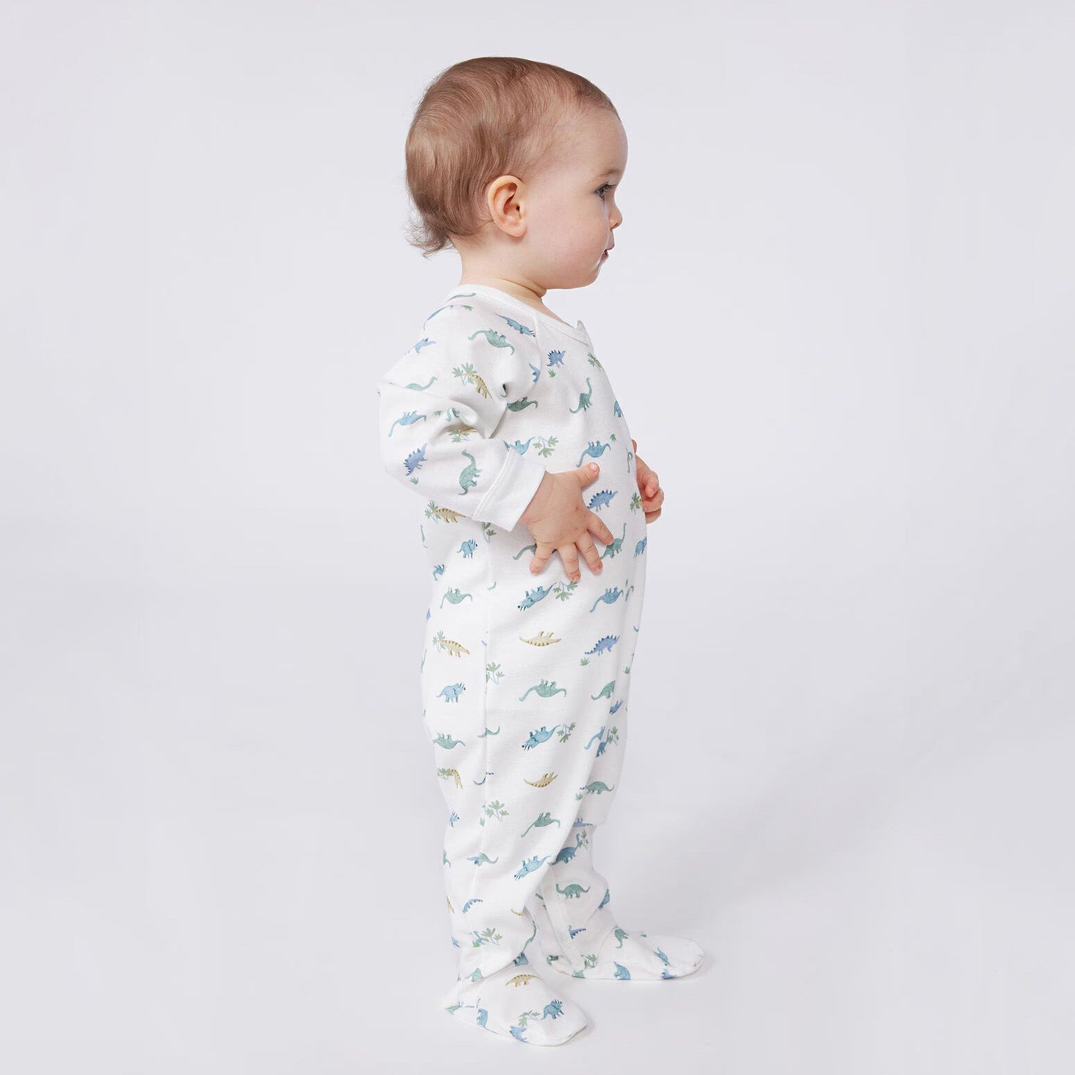 Baby Boys & Girls White Printed Cotton Babysuit