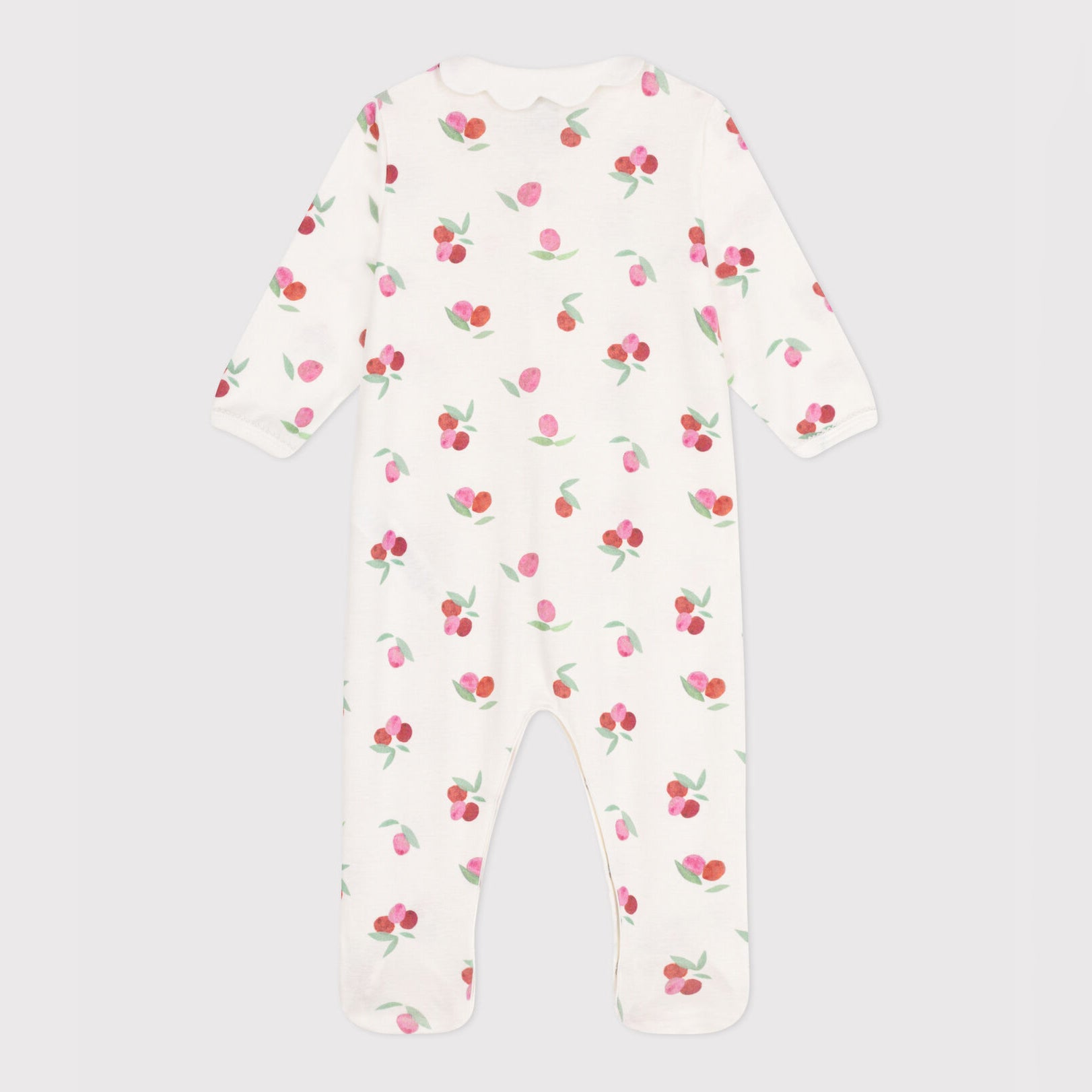 Baby Girls Ivory Printed Cotton Babysuit