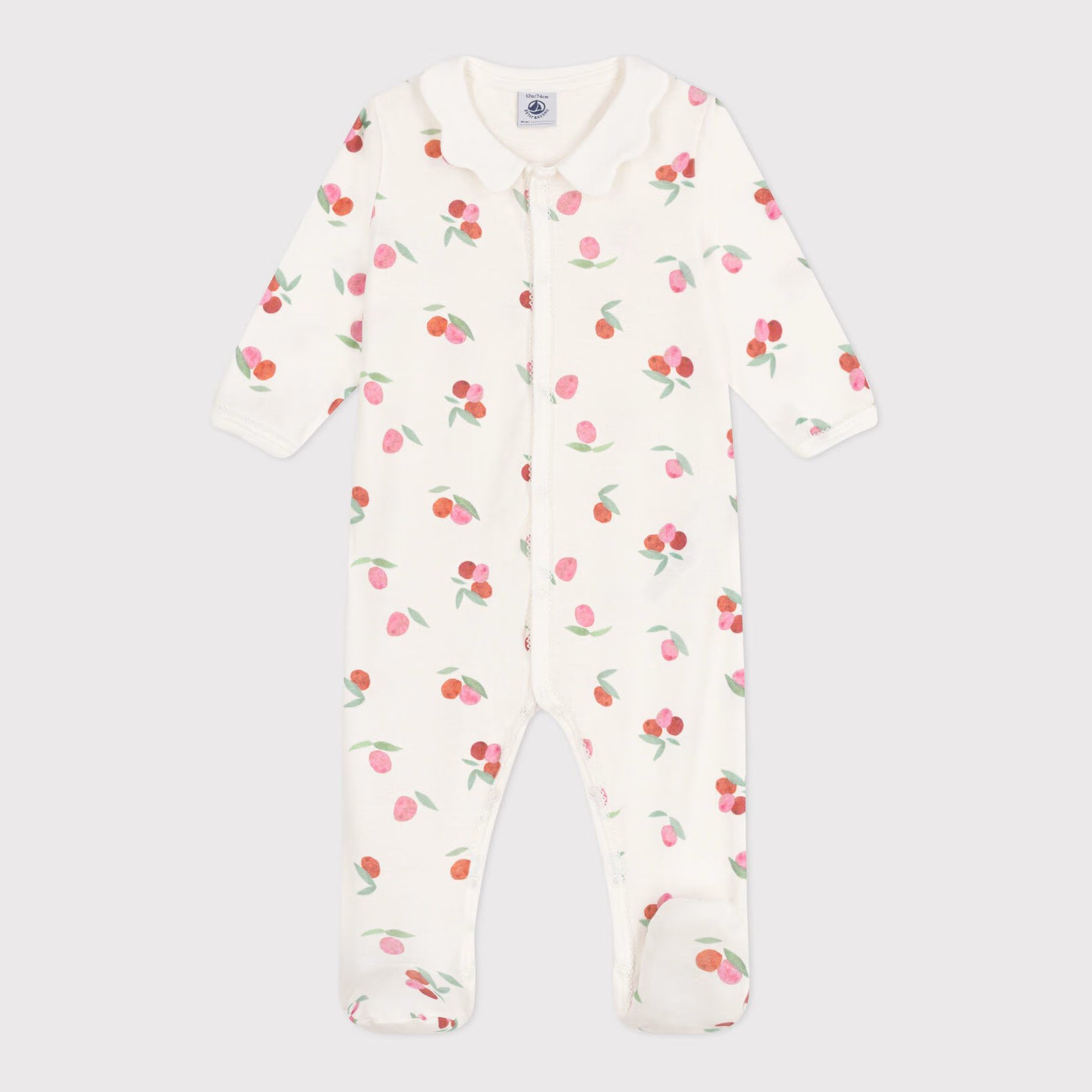 Baby Girls Ivory Printed Cotton Babysuit