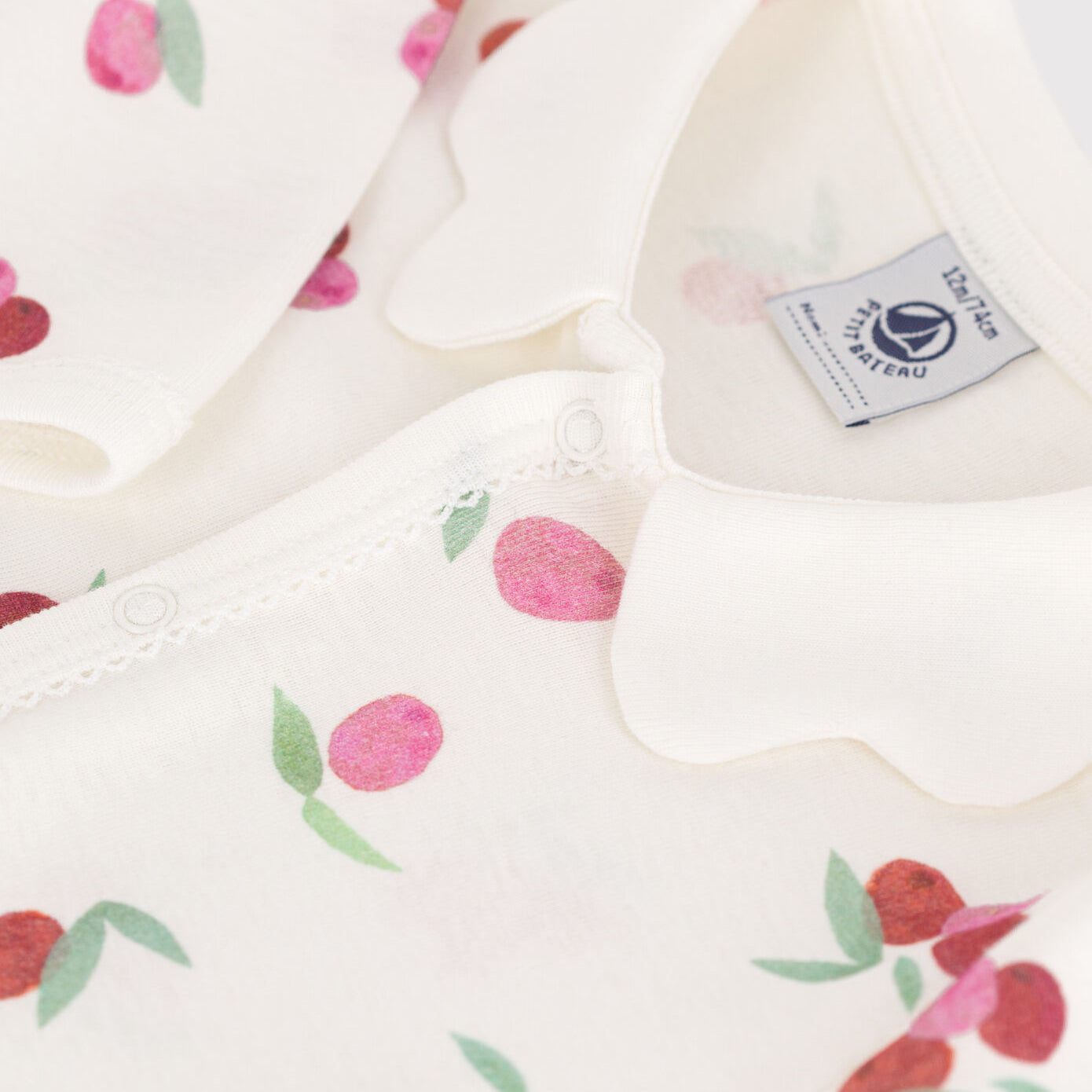 Baby Girls Ivory Printed Cotton Babysuit