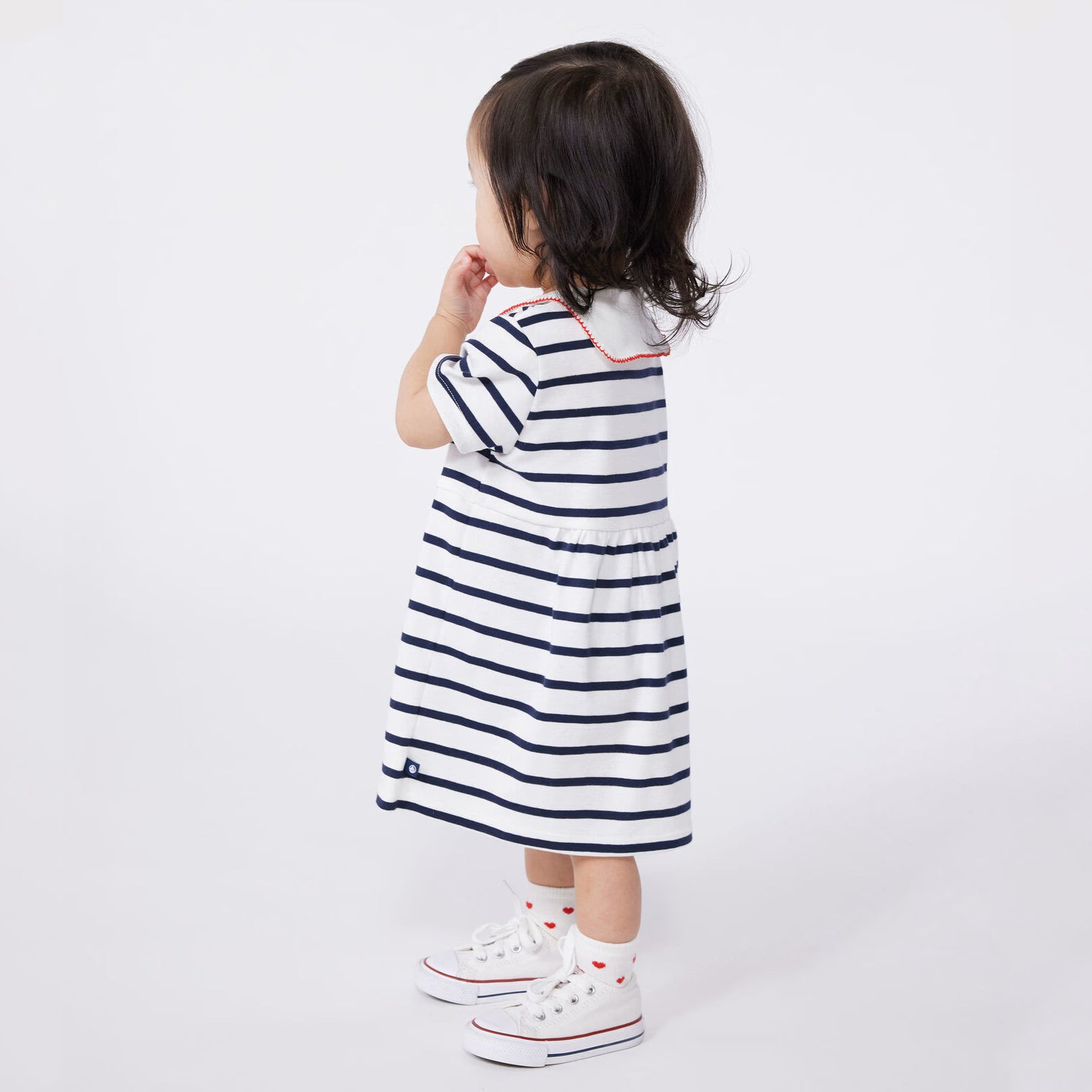 Baby Deep Blue Stripes Cotton Dress