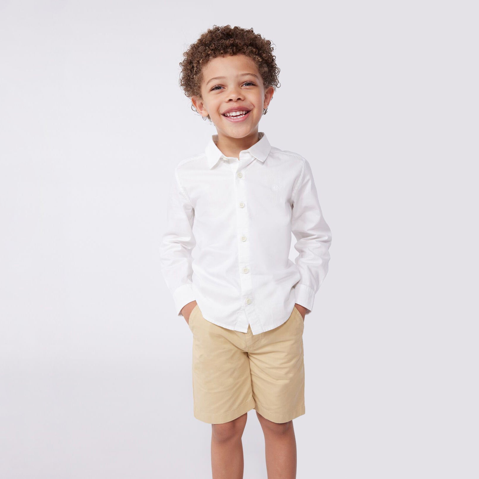 Boys White Cotton Shirt