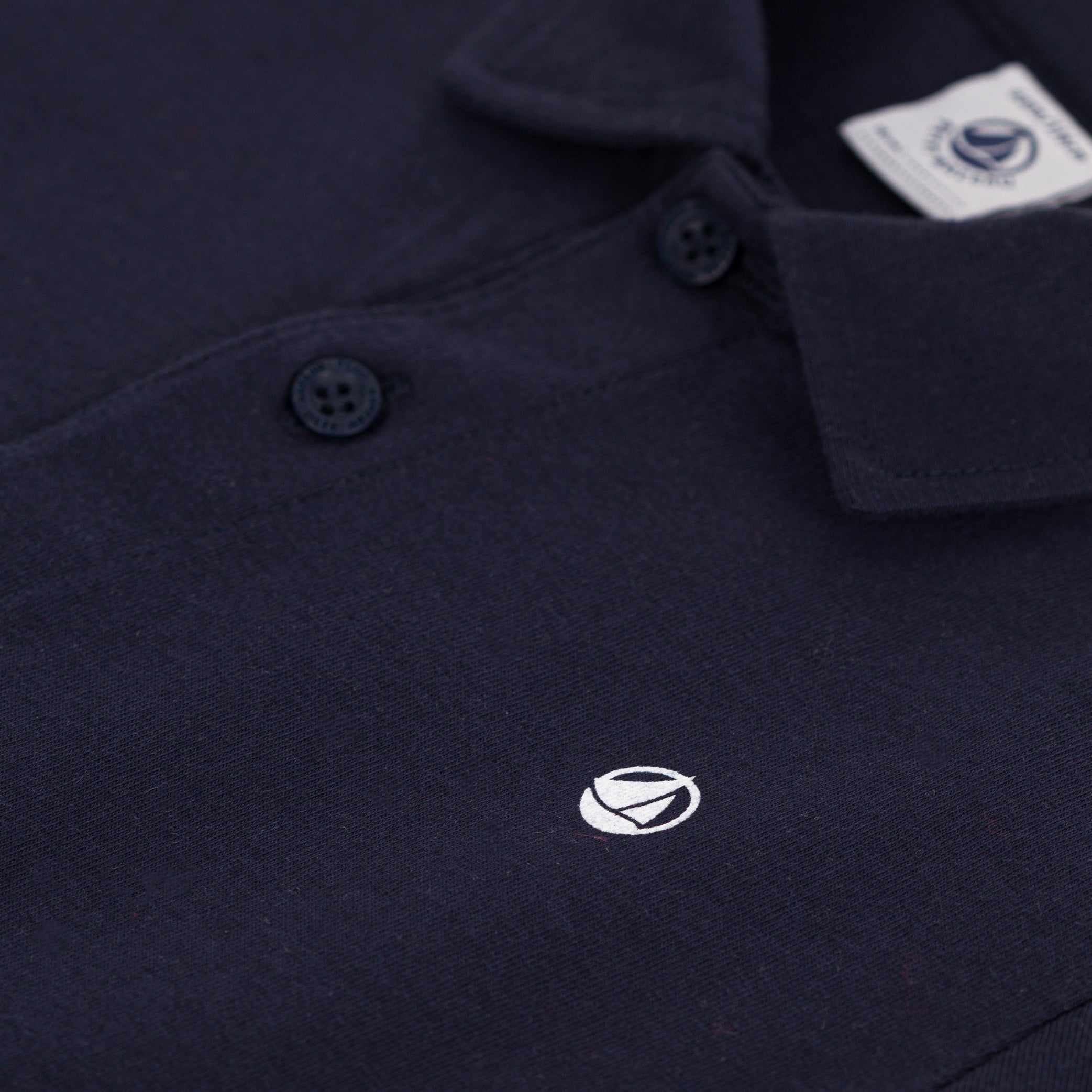Boys & Girls Dark Blue Logo Cotton Polo Shirt