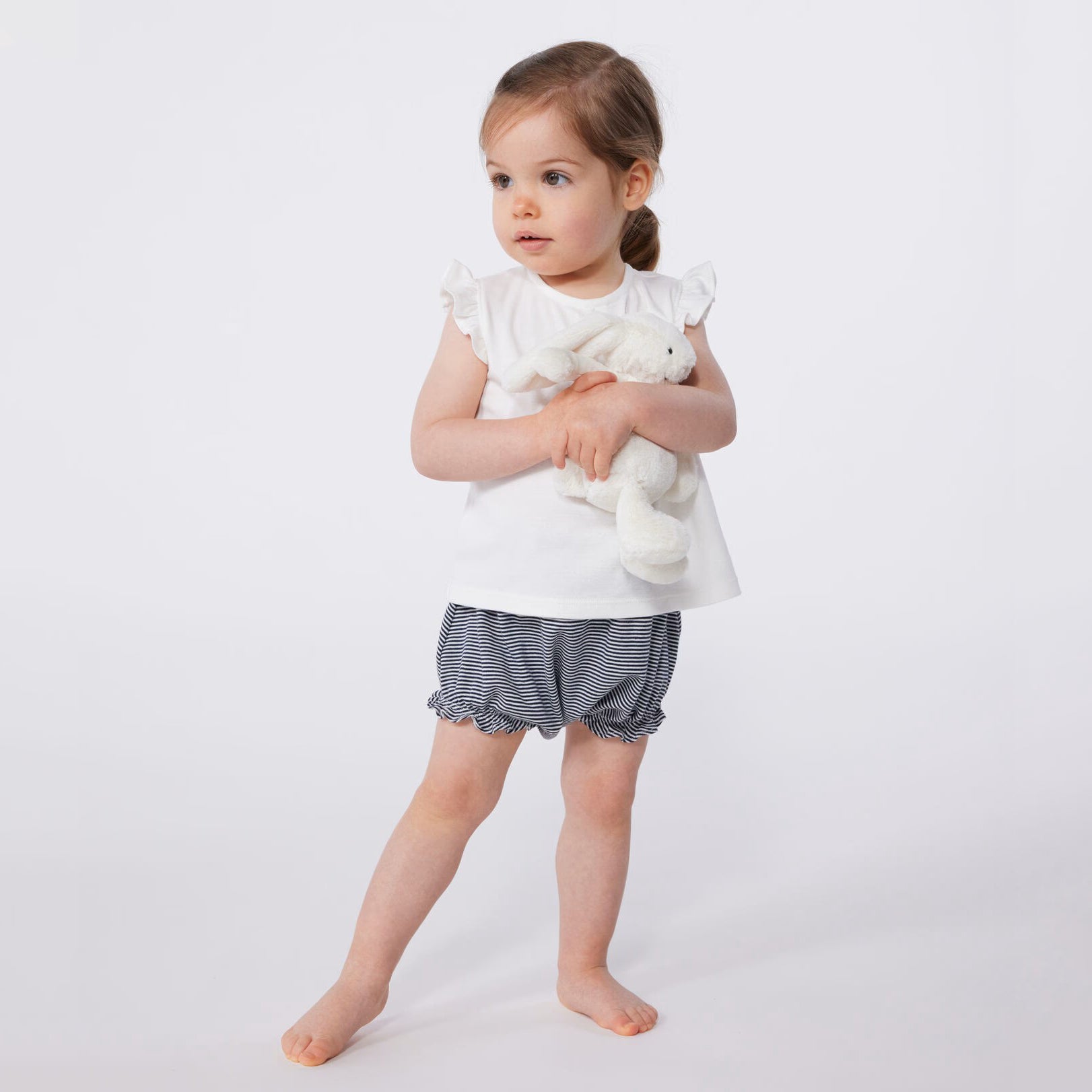 Baby Girls Ivory Cotton T-Shirt