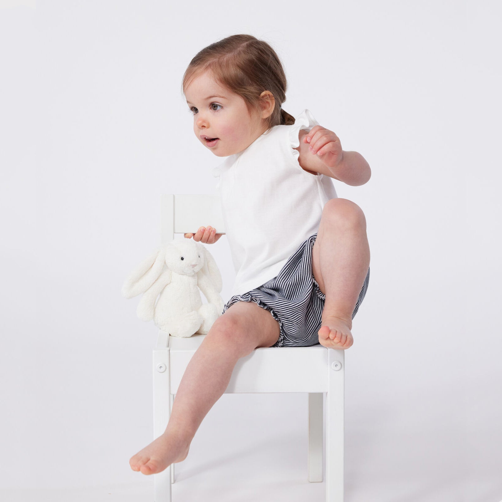Baby Girls Ivory Cotton T-Shirt