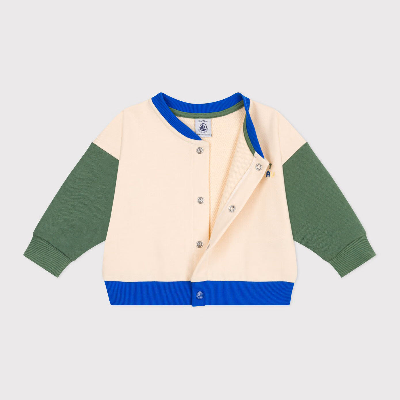 Baby Boys Green Embroiered Logo Cotton Jacket