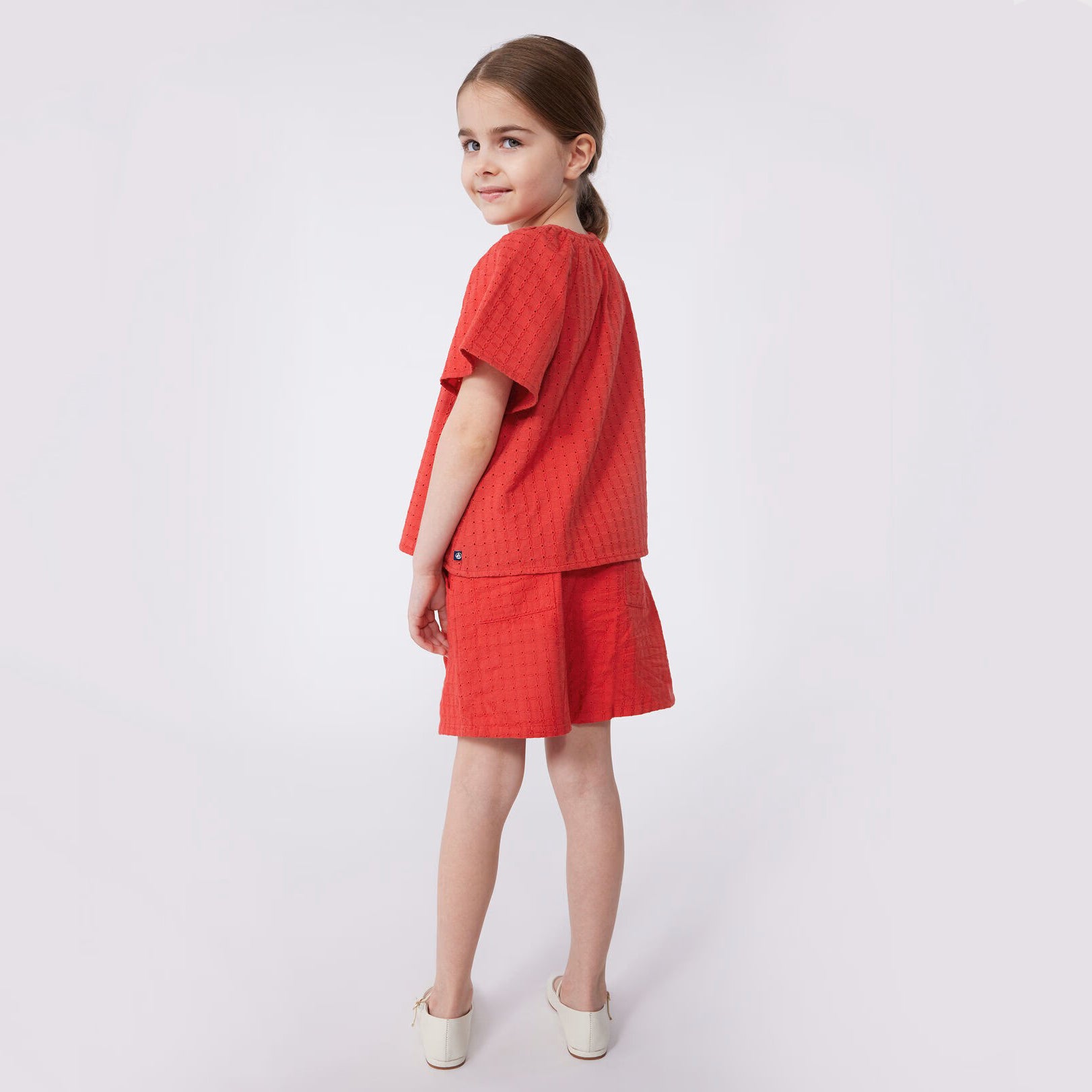 Girls Red Cotton T-Shirt
