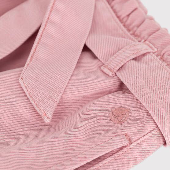 Girls Pink Logo Embroidery Trousers