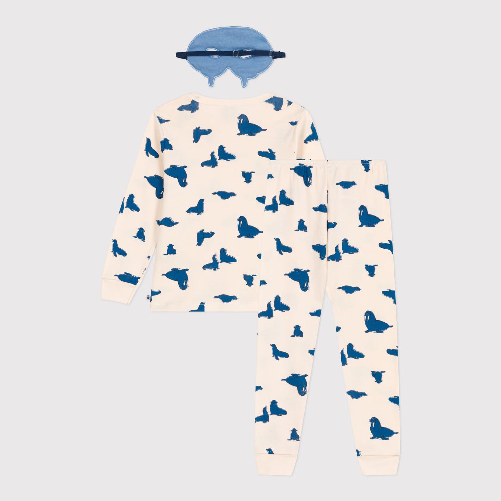 Boys Beige Printed Cotton Nightwear Set