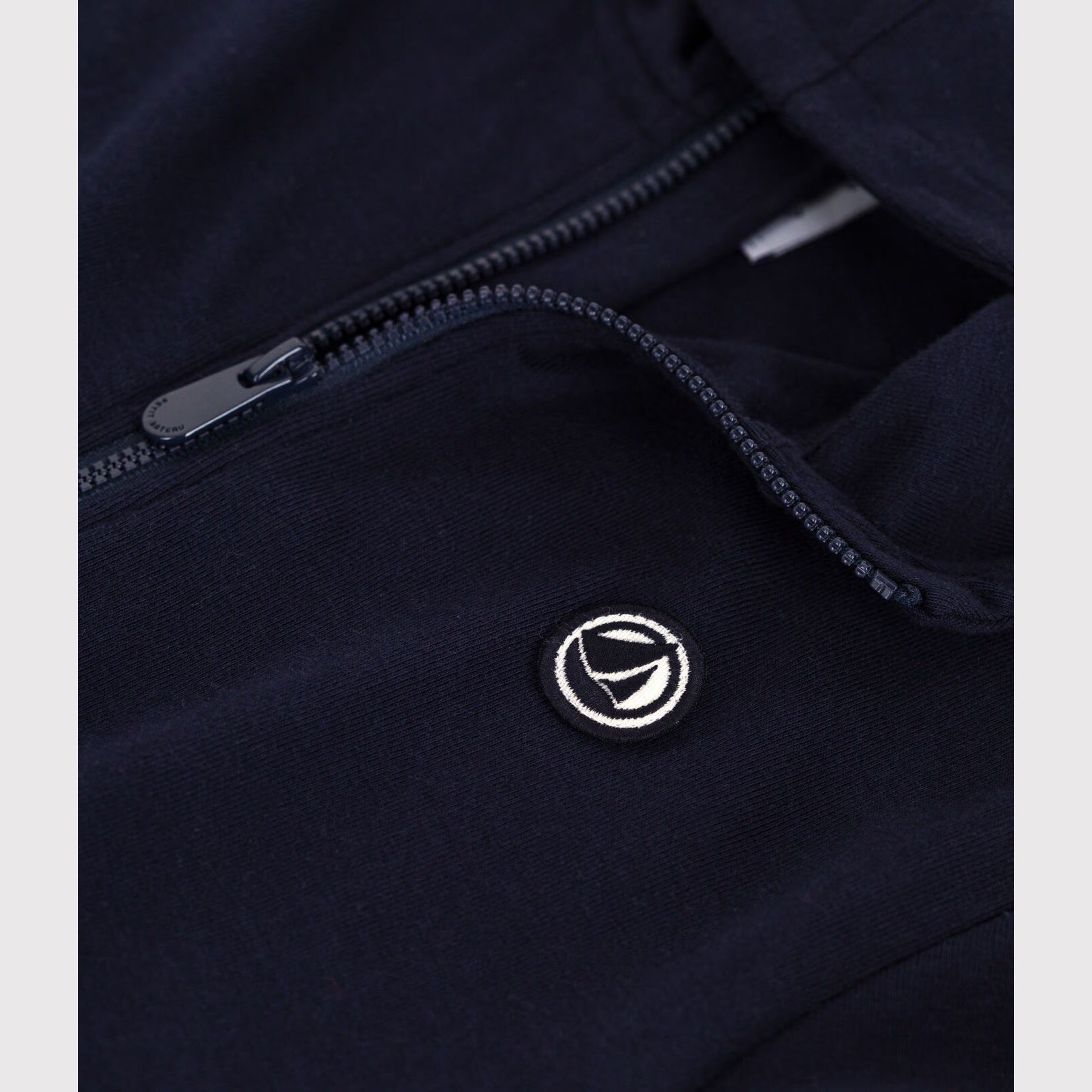 Boys Black Logo Embroidery Cotton Jacket