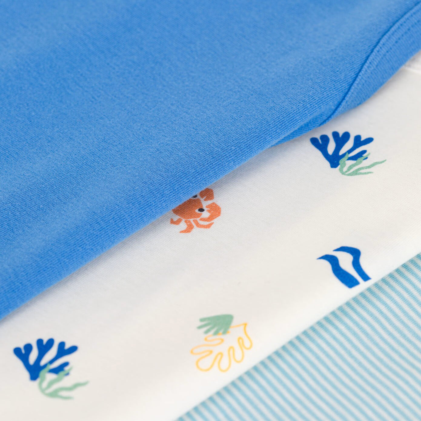 Boys Tricolor Cotton Vest Set(3 Pack)