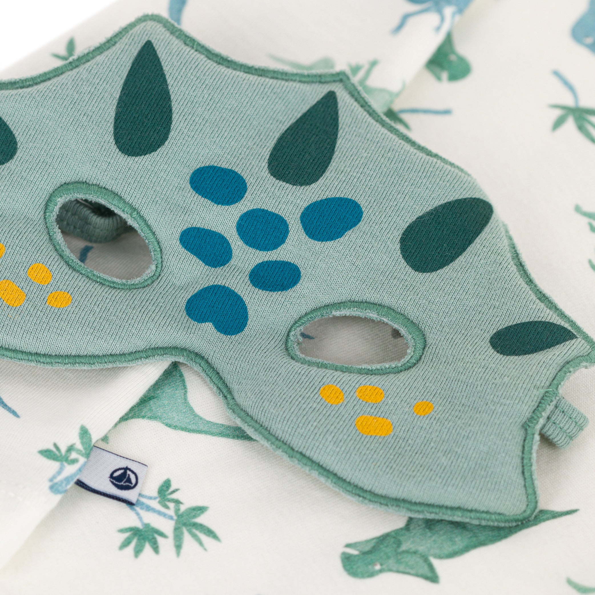 Boys Green Printed Dinosaur Cotton Pajama Set