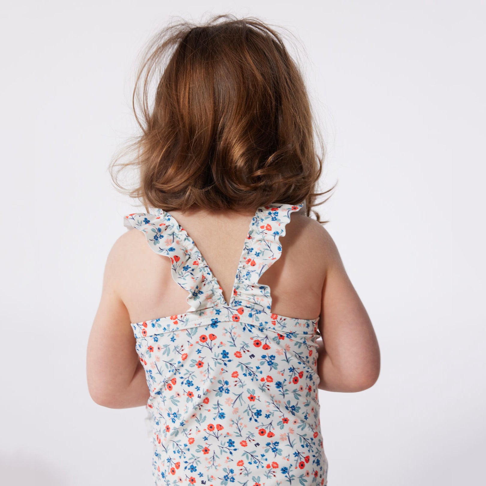 Baby Girls White Floral Swimsuit
