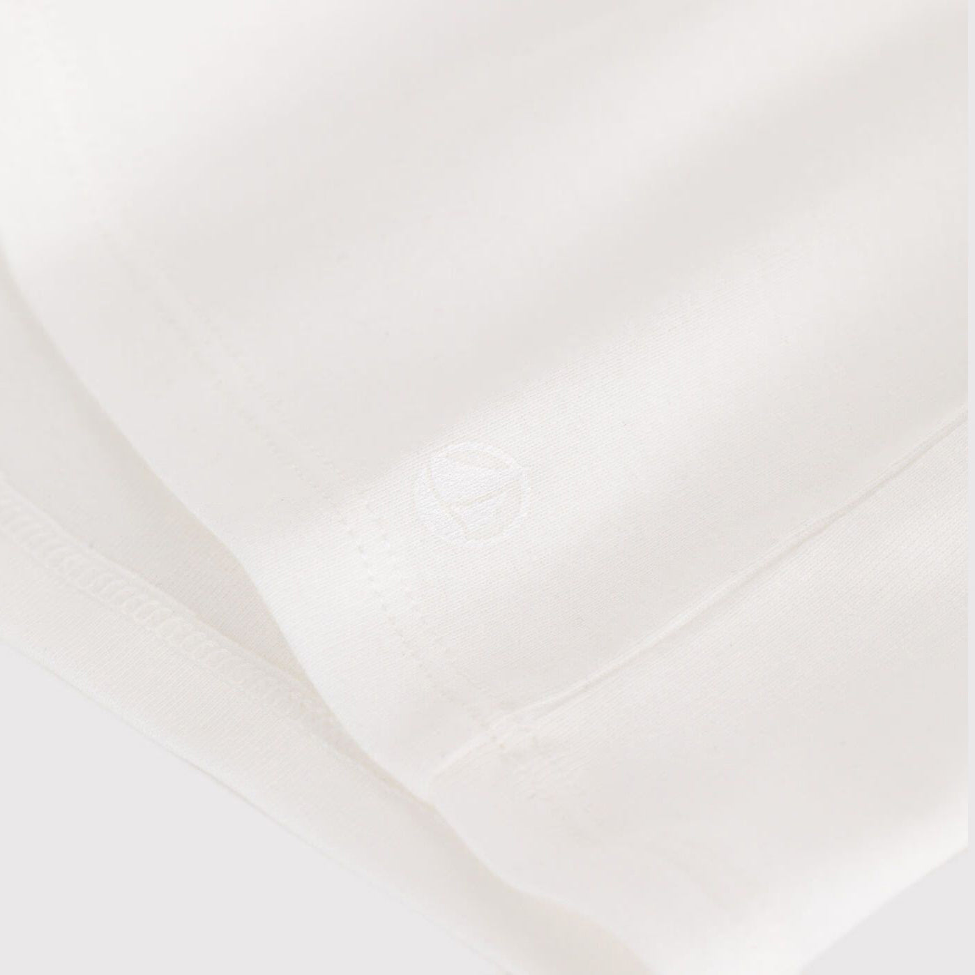 Girls White Doll Collar Cotton T-Shirt