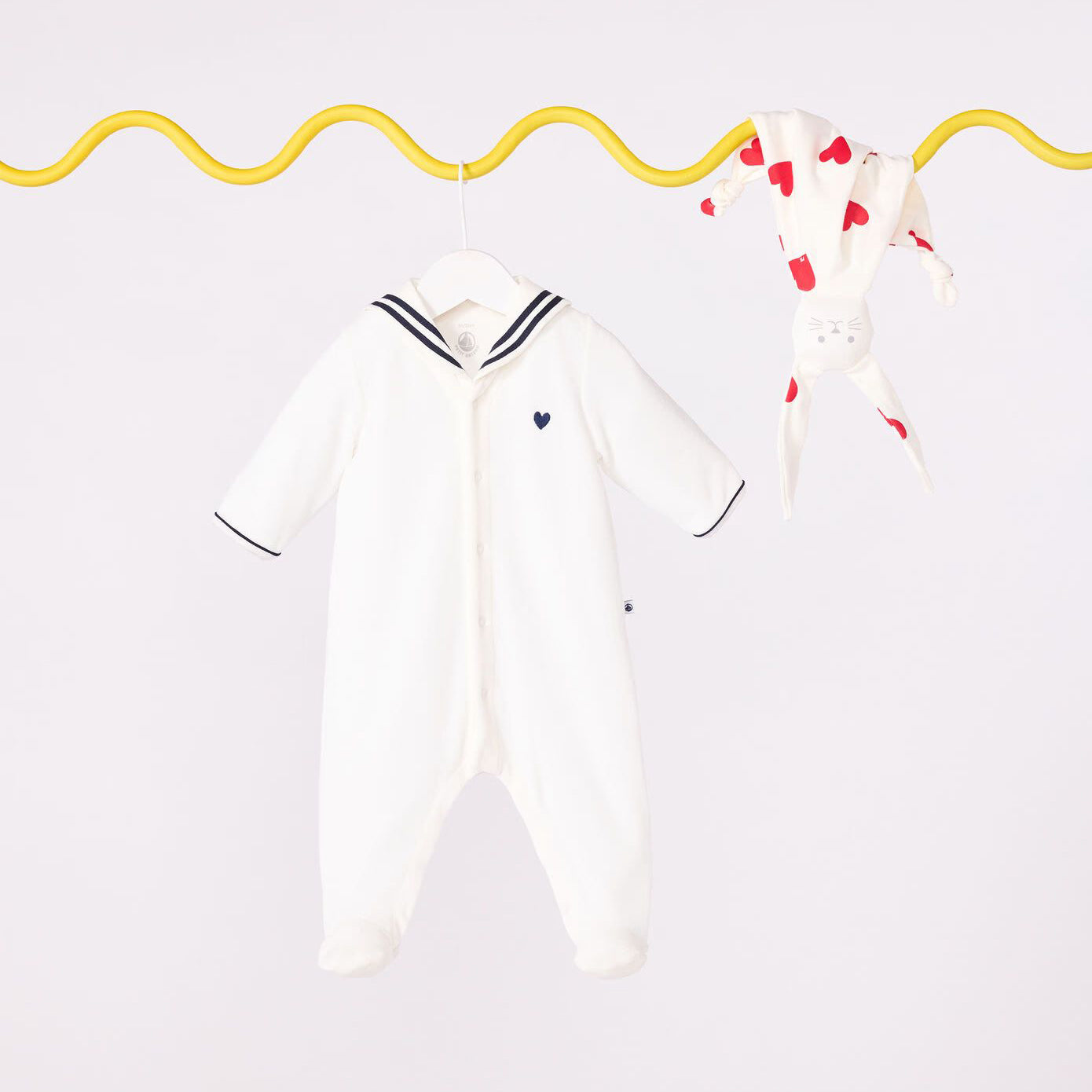 Baby Boys & Girls White Cotton Babysuit