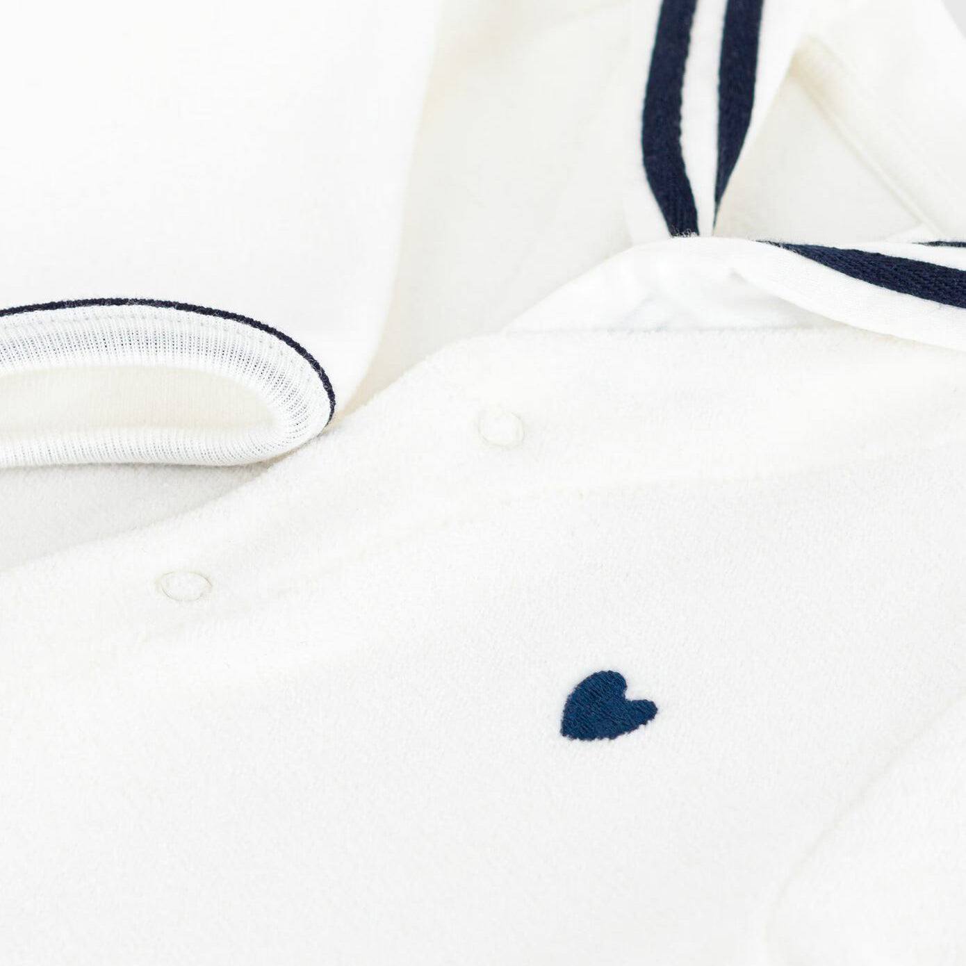 Baby Boys & Girls White Cotton Babysuit