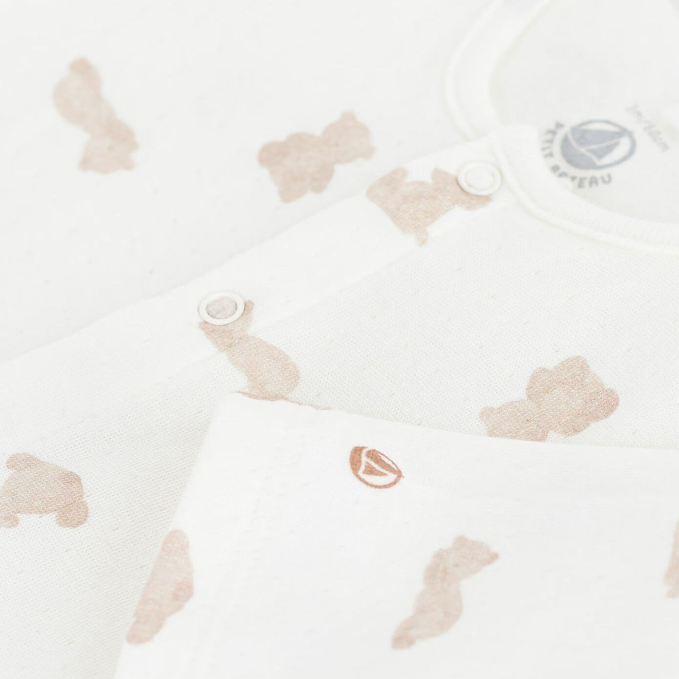 Baby Boys & Girls White Printed Cotton Babysuit