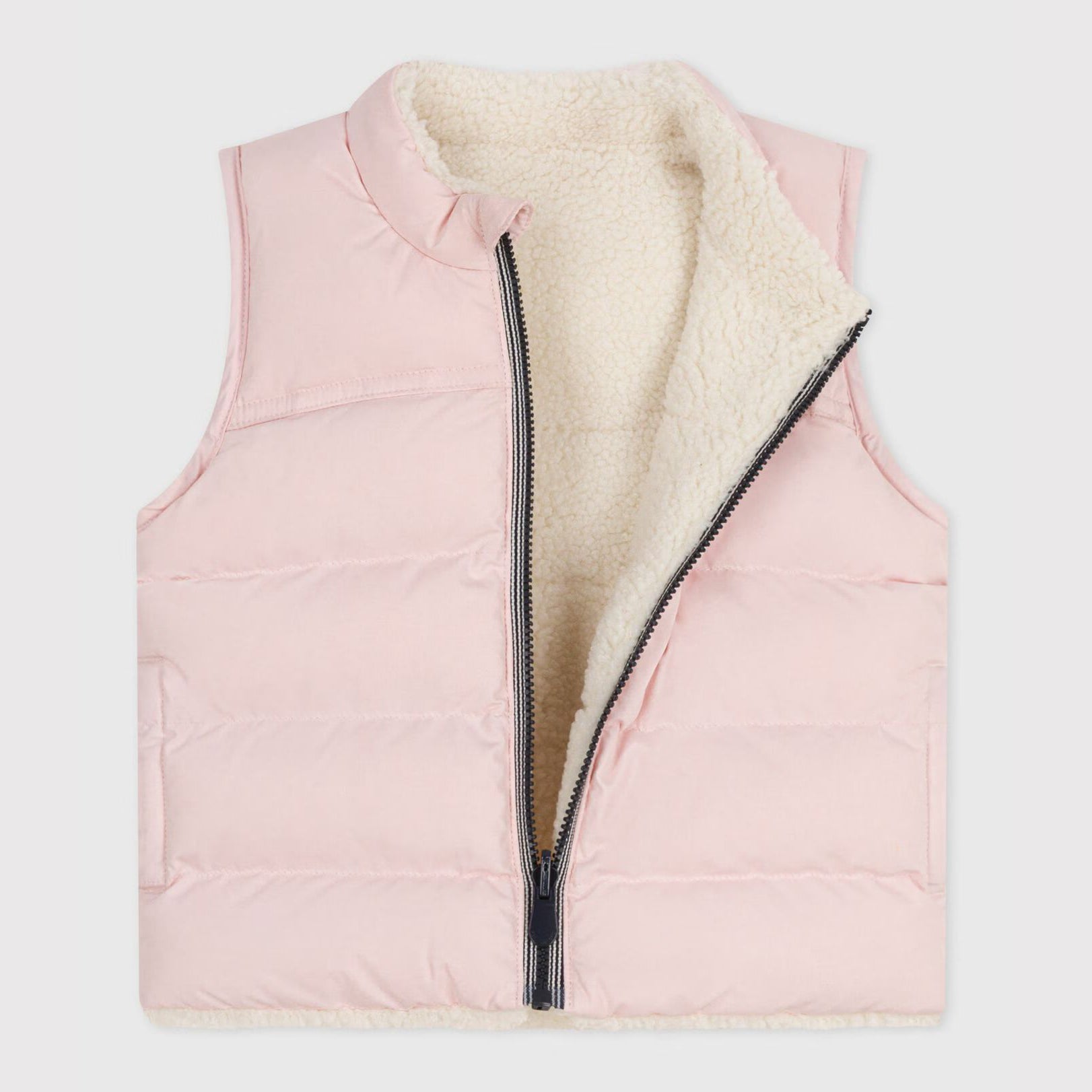 Baby Girls Light Pink Reversible Padded Gilet