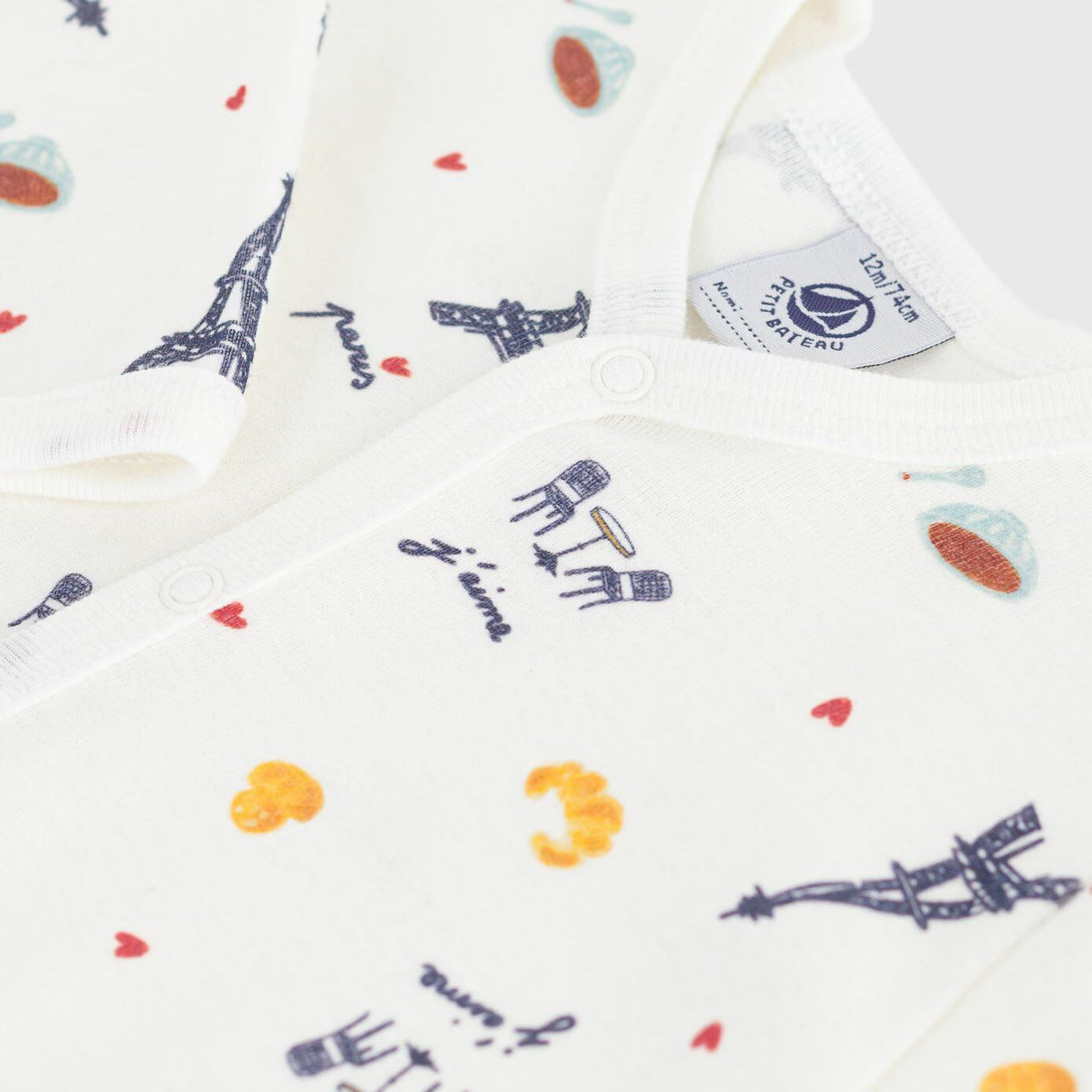 Baby Boys & Girls White Printed Cotton Babysuit