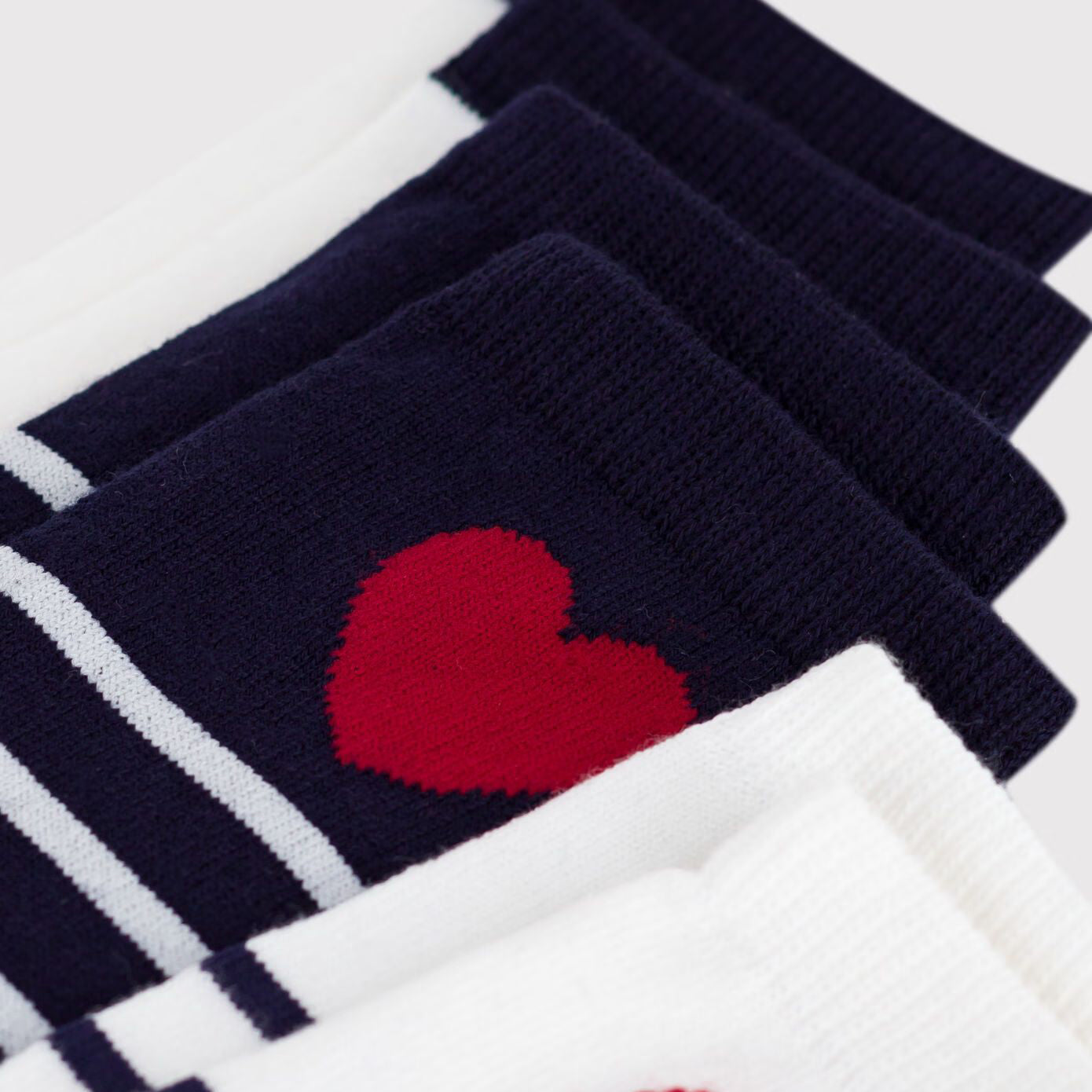 Girls Tricolor Stripes Cotton Socks Set(3 Pack)