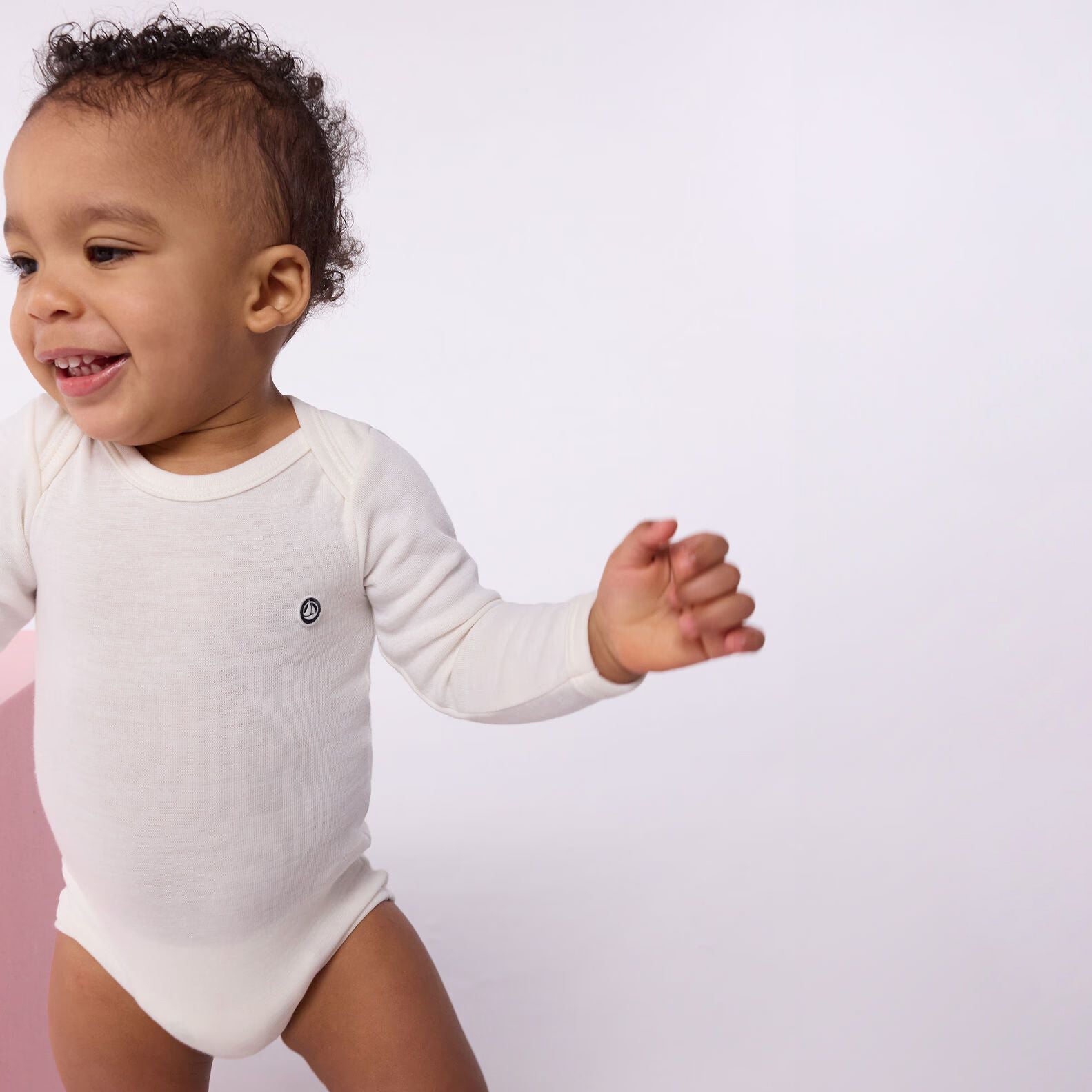 Baby Boys & Girls White Cotton Babysuit