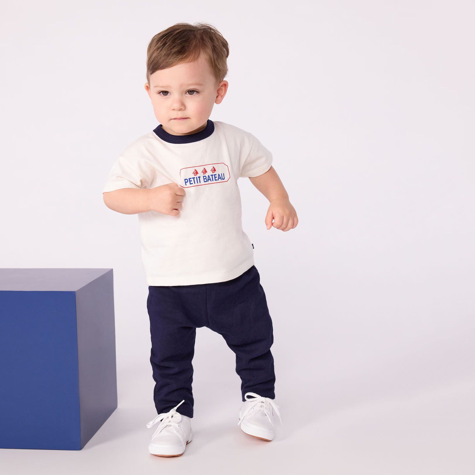 Baby Boys & Girls White Logo Cotton T-Shirt