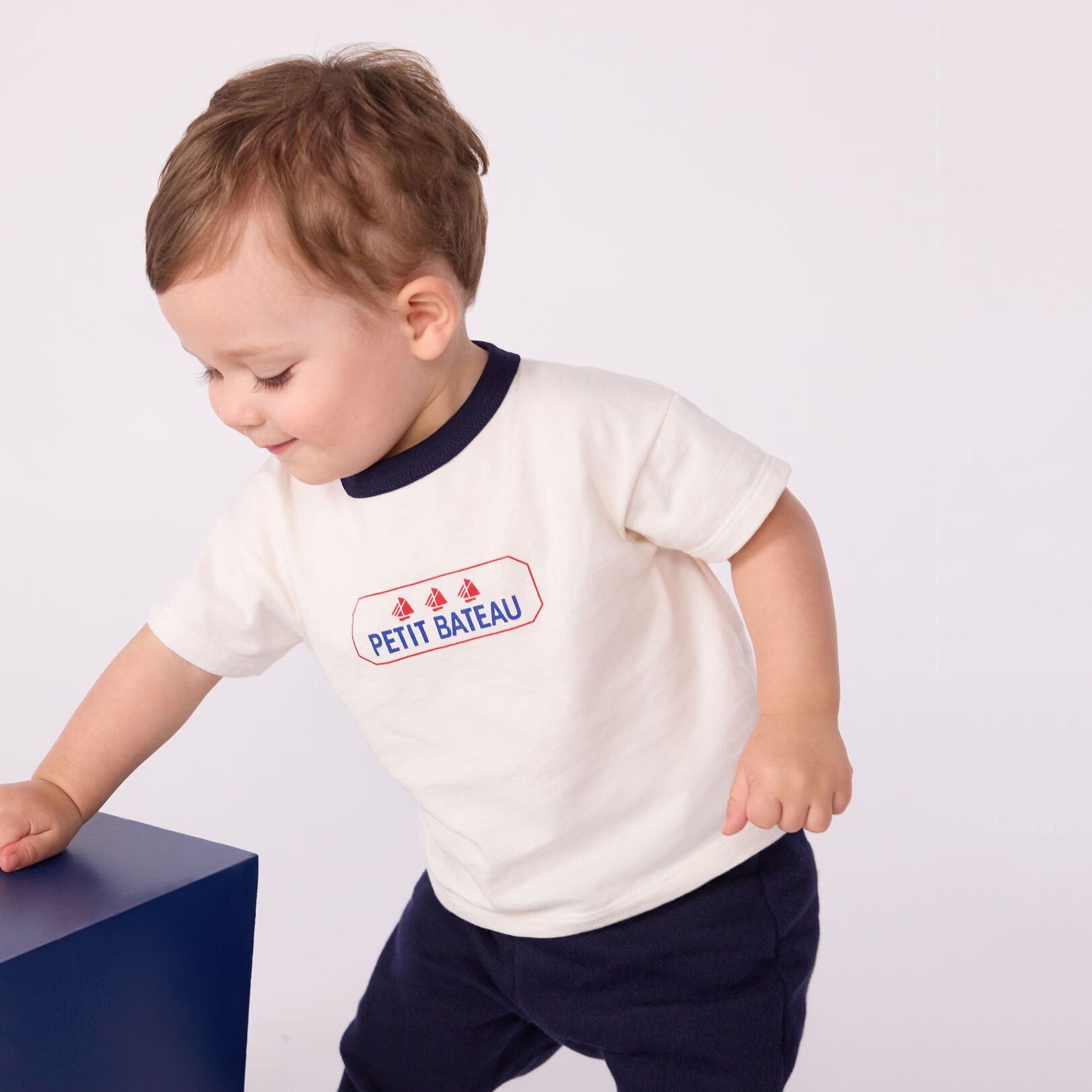 Baby Boys & Girls White Logo Cotton T-Shirt