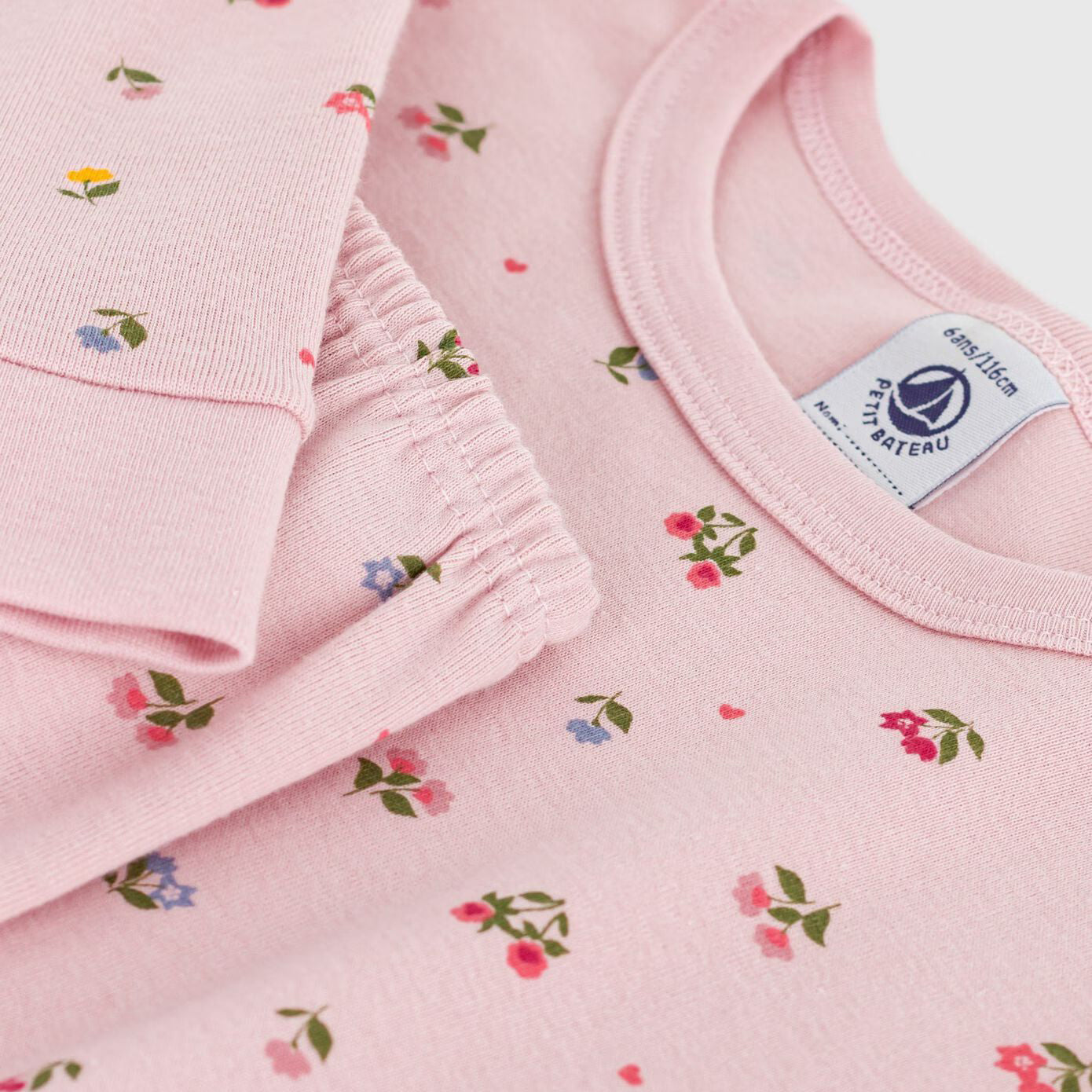 Girls Pink Floral Cotton Nightwear Set