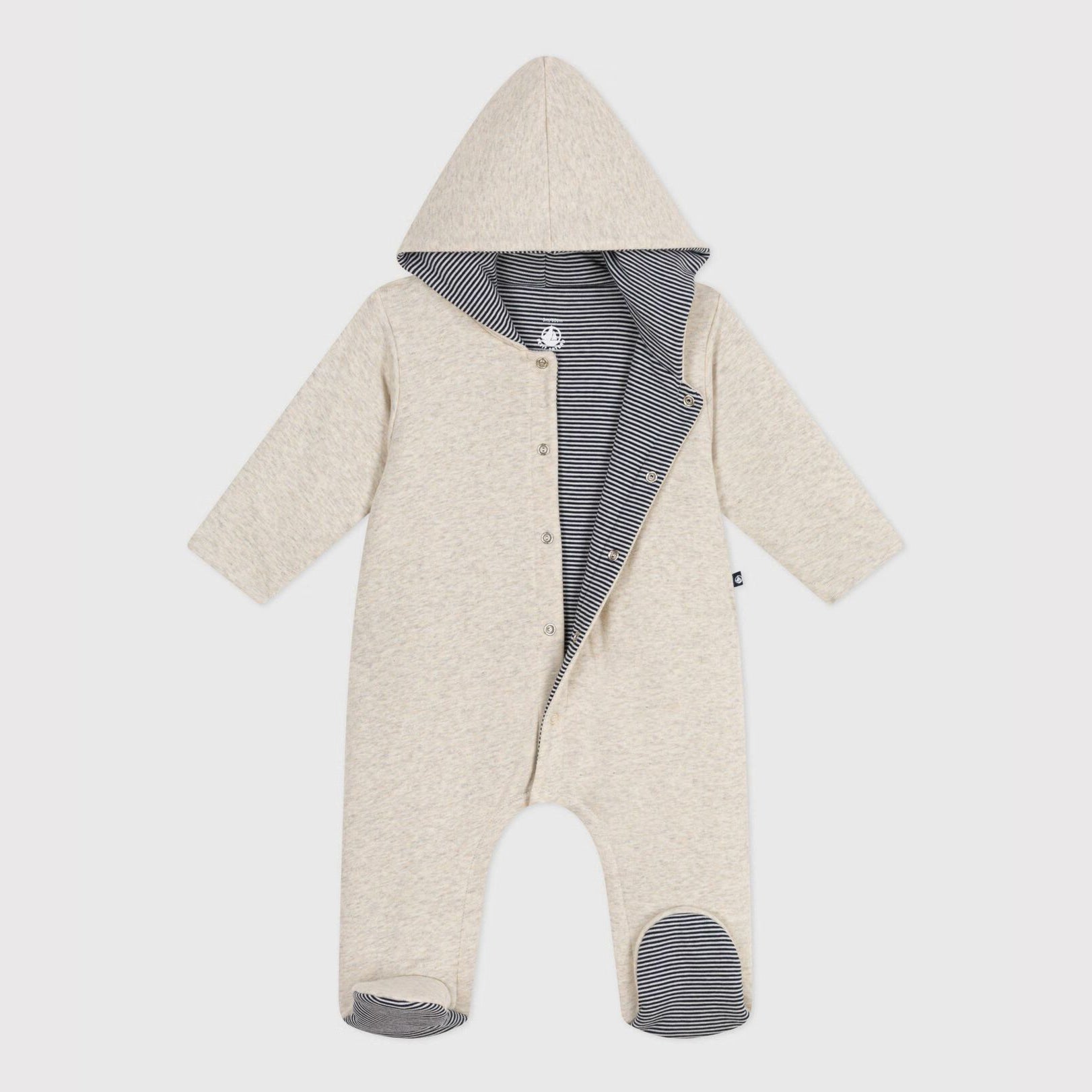 Baby Boys & Girls Beige Cotton Babysuit