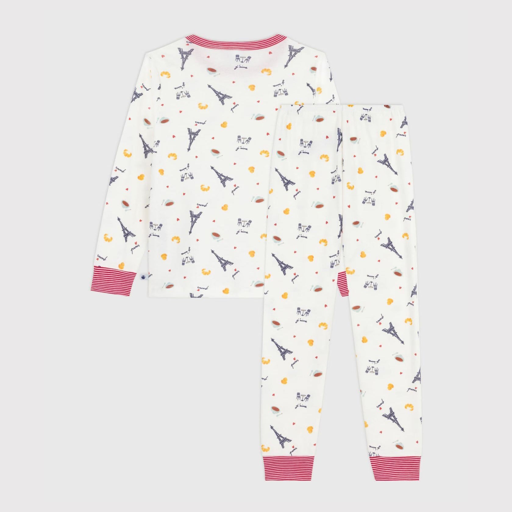 Boys  & Girls White Printed Cotton Nightwear Set