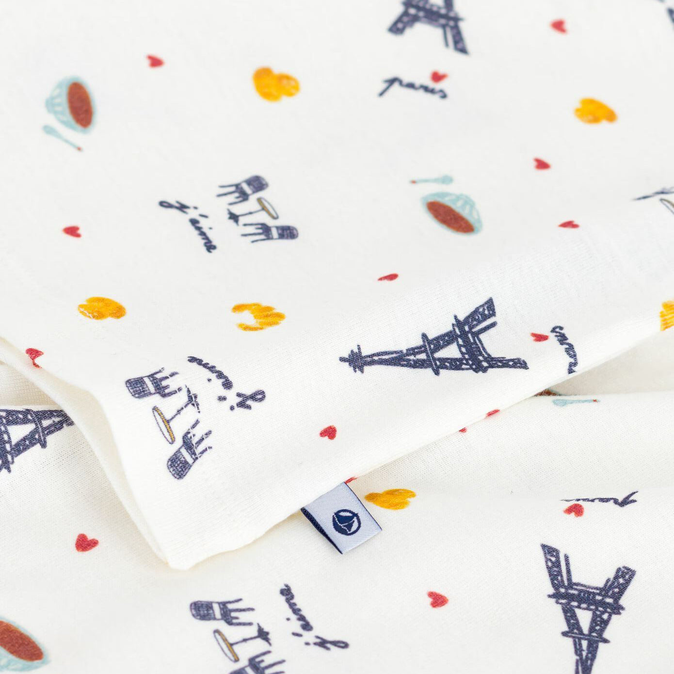 Boys  & Girls White Printed Cotton Nightwear Set