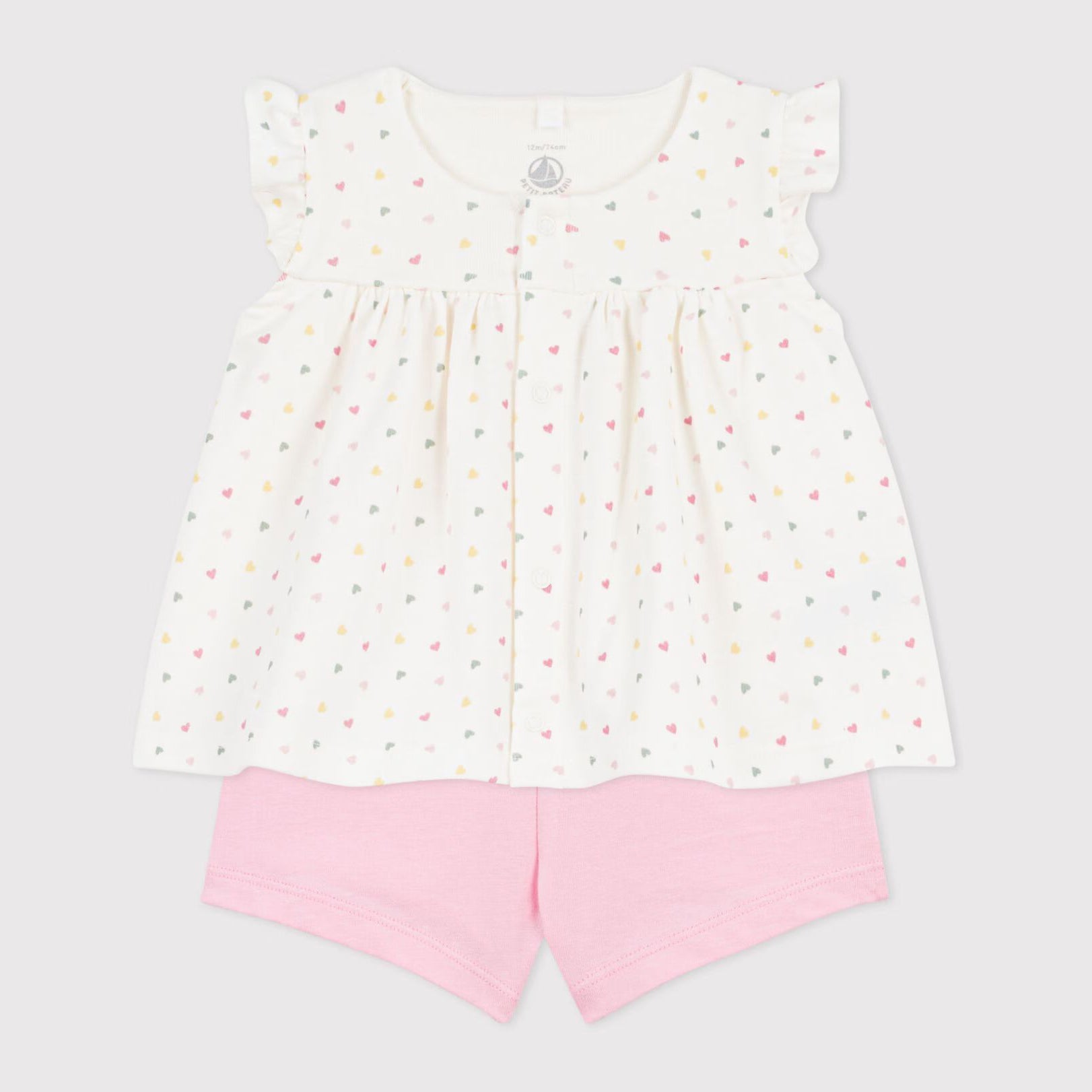 Baby Girls White & Pink Cotton Set