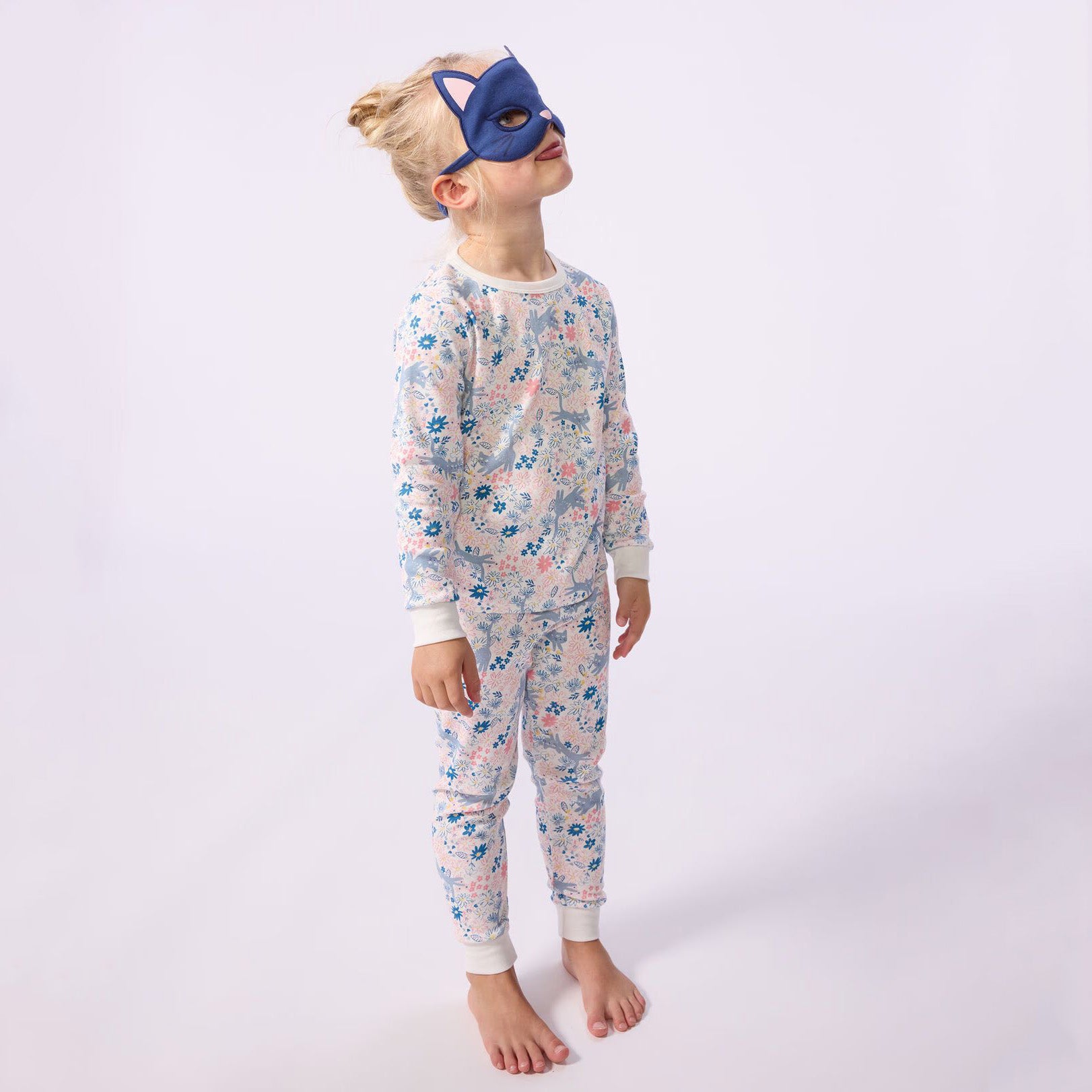 Girls Multicolor Floral Cotton Nightwear Set