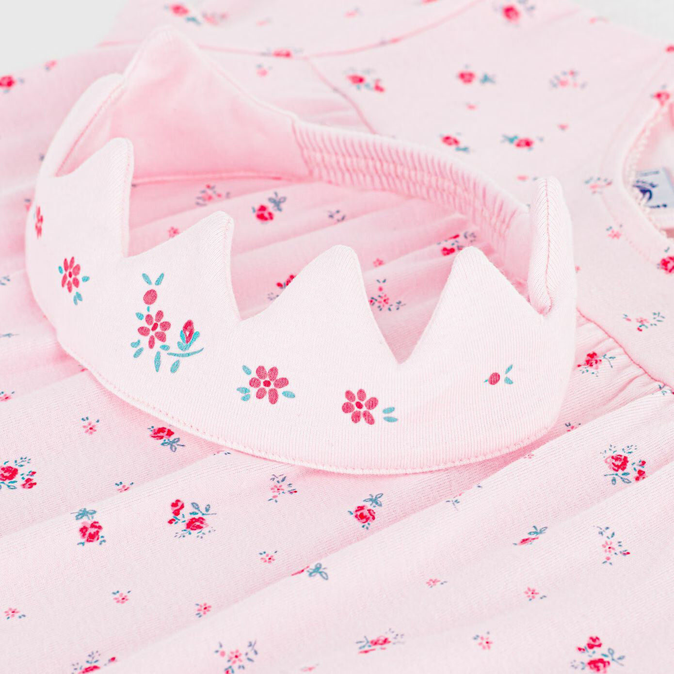 Girls Pink Floral Cotton Nightwear Dress
