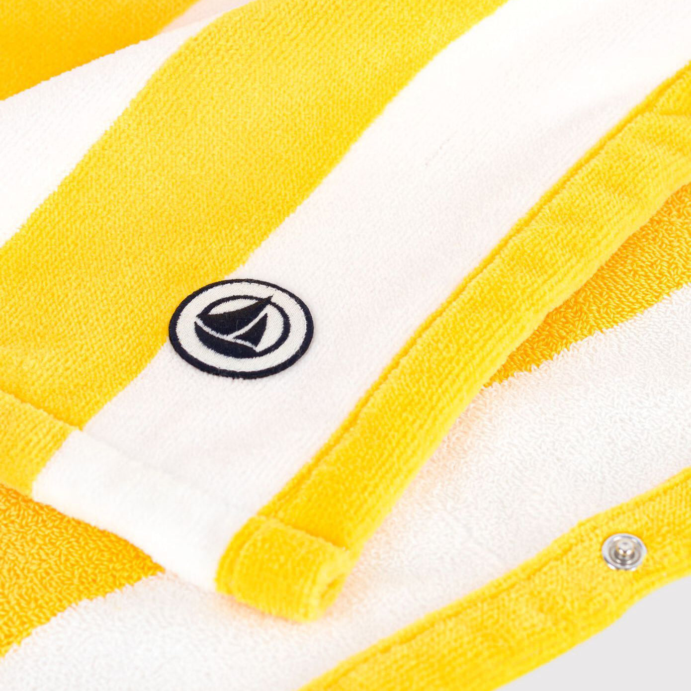 Boys & Girls Yellow Stripes Cotton Terry Bath Poncho