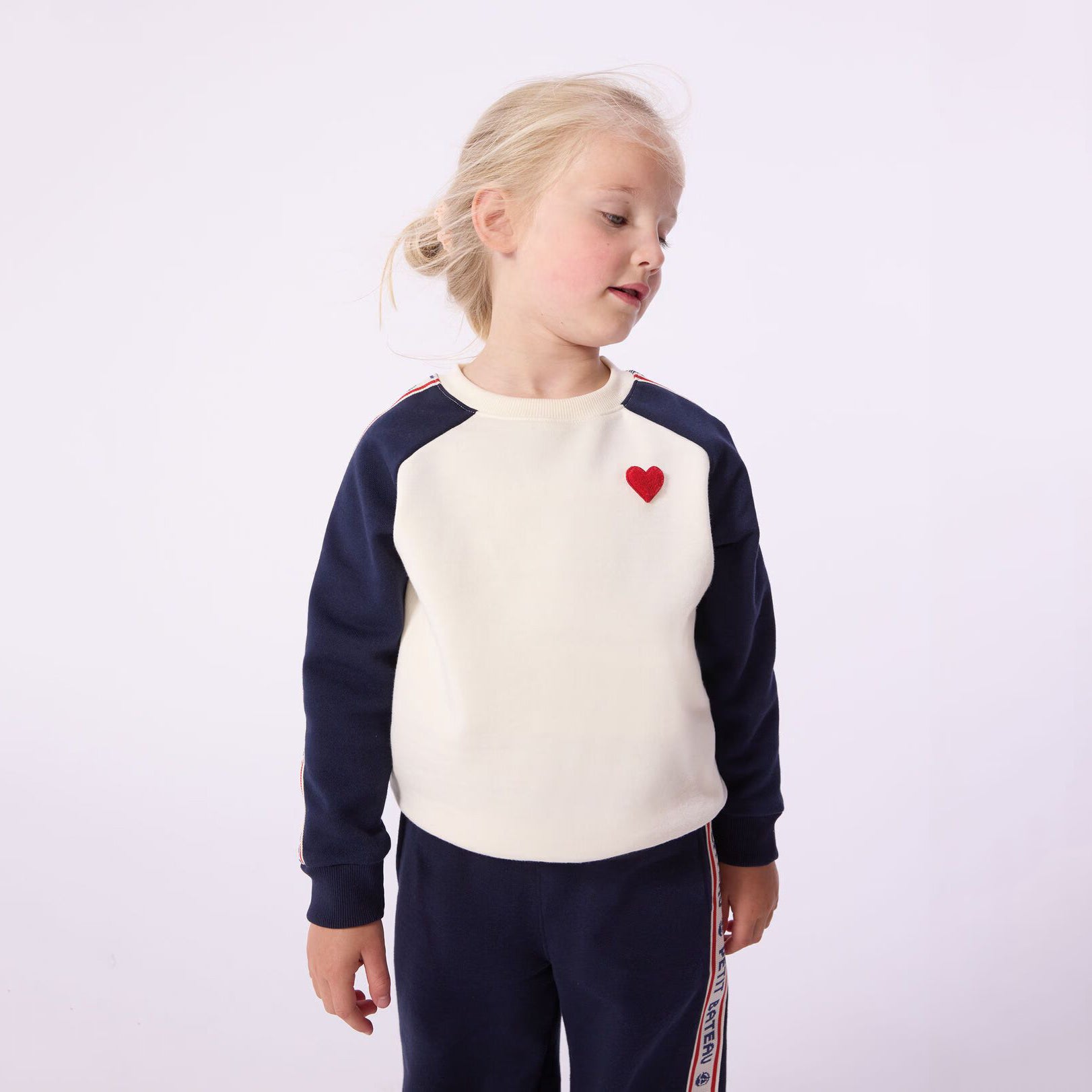 Girls White Cotton Sweatshirt