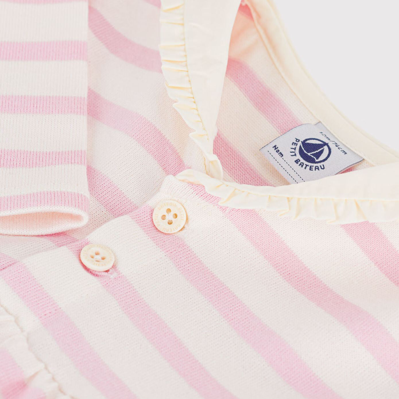 Baby Girls Light Pink Stripes Cotton Dress