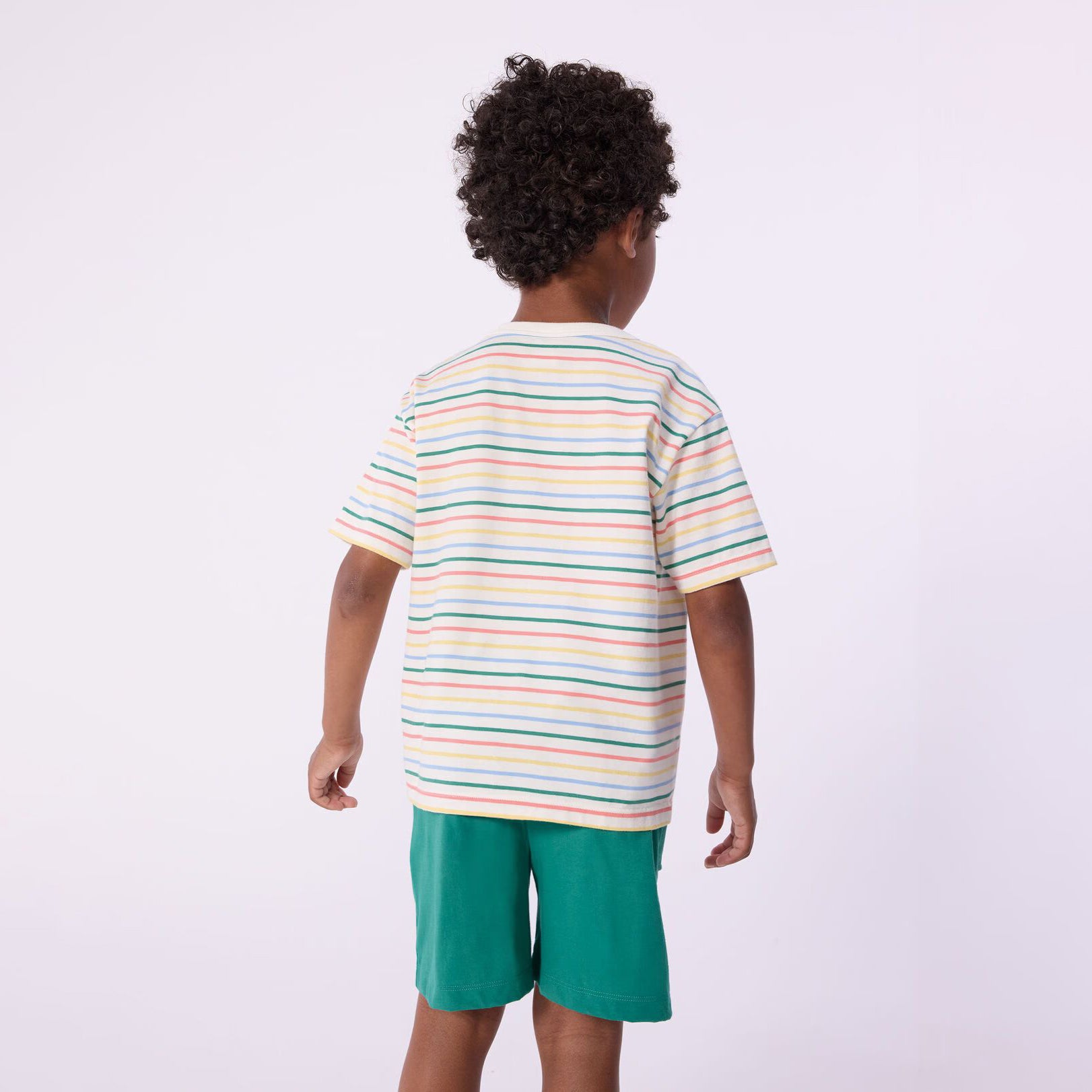 Boys Multicolor Stripes Cotton T-Shirt